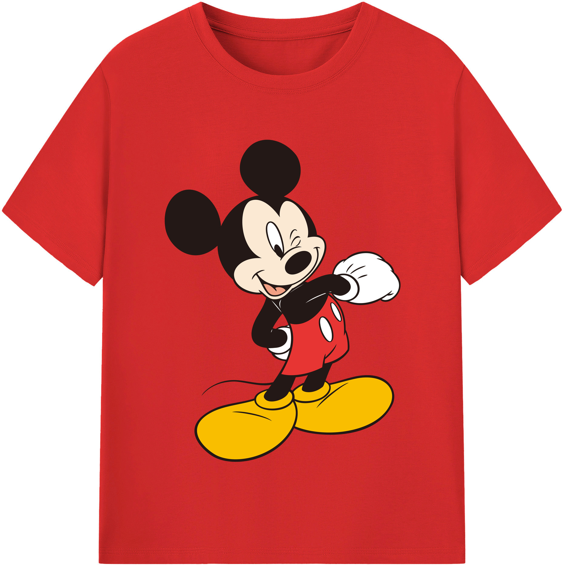 （画像用） ミッキーマウス Mickey Mouse 綿100％半袖Tシャツ（フロントプリント）