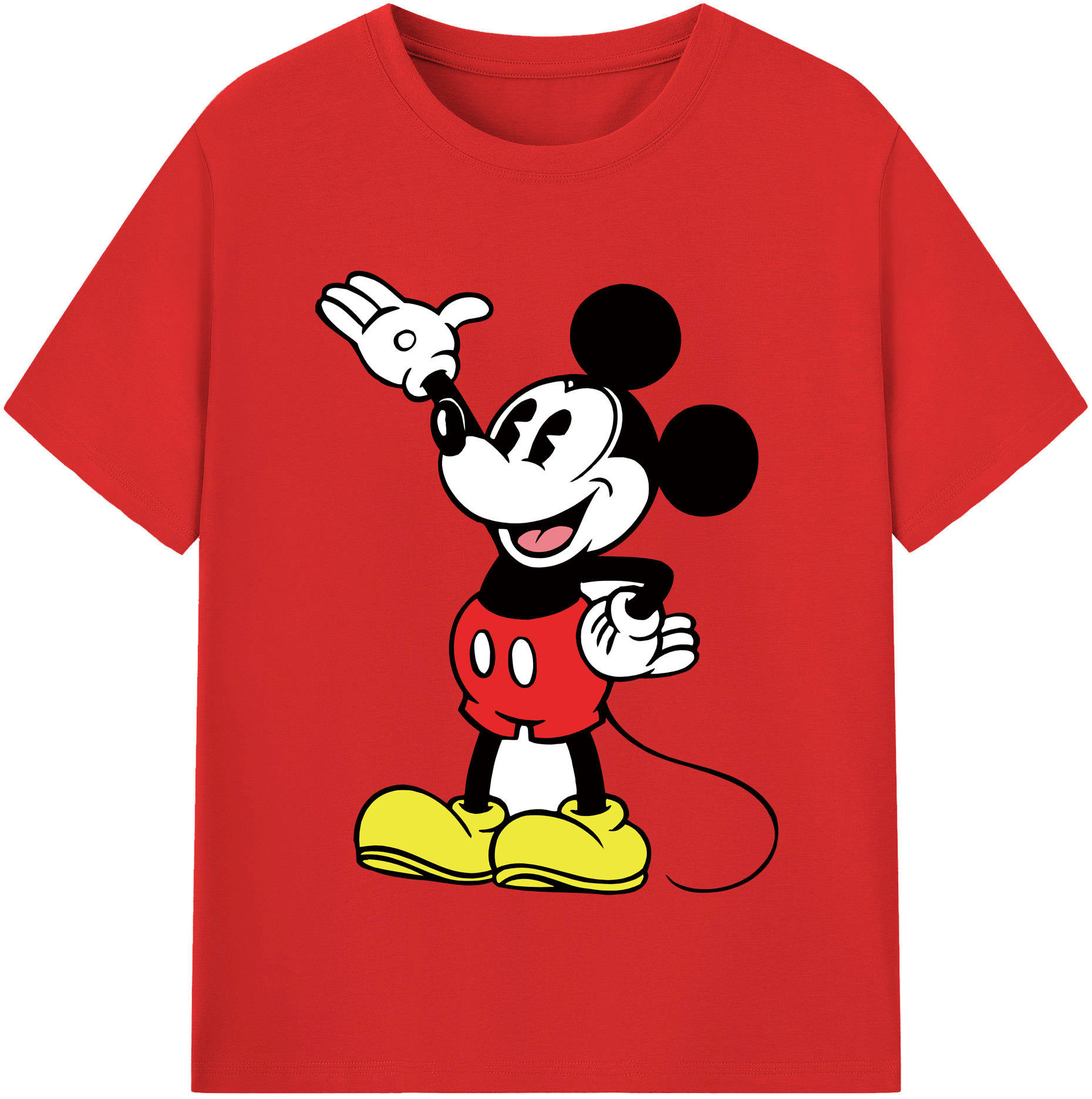 （画像用） ミッキーマウス Mickey Mouse 綿100％半袖Tシャツ（フロントプリント）