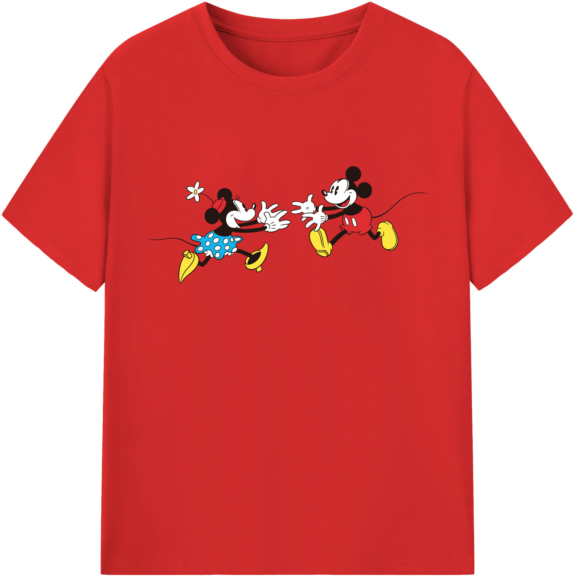（画像用） ミッキーマウス Mickey Mouse 綿100％半袖Tシャツ（フロントプリント）