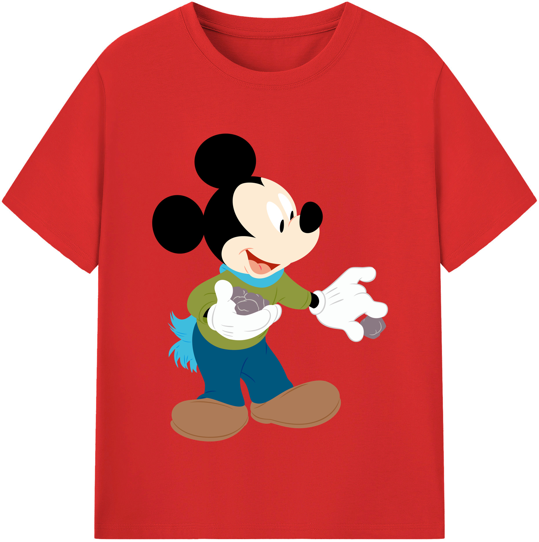 （画像用） ミッキーマウス Mickey Mouse 綿100％半袖Tシャツ（フロントプリント）
