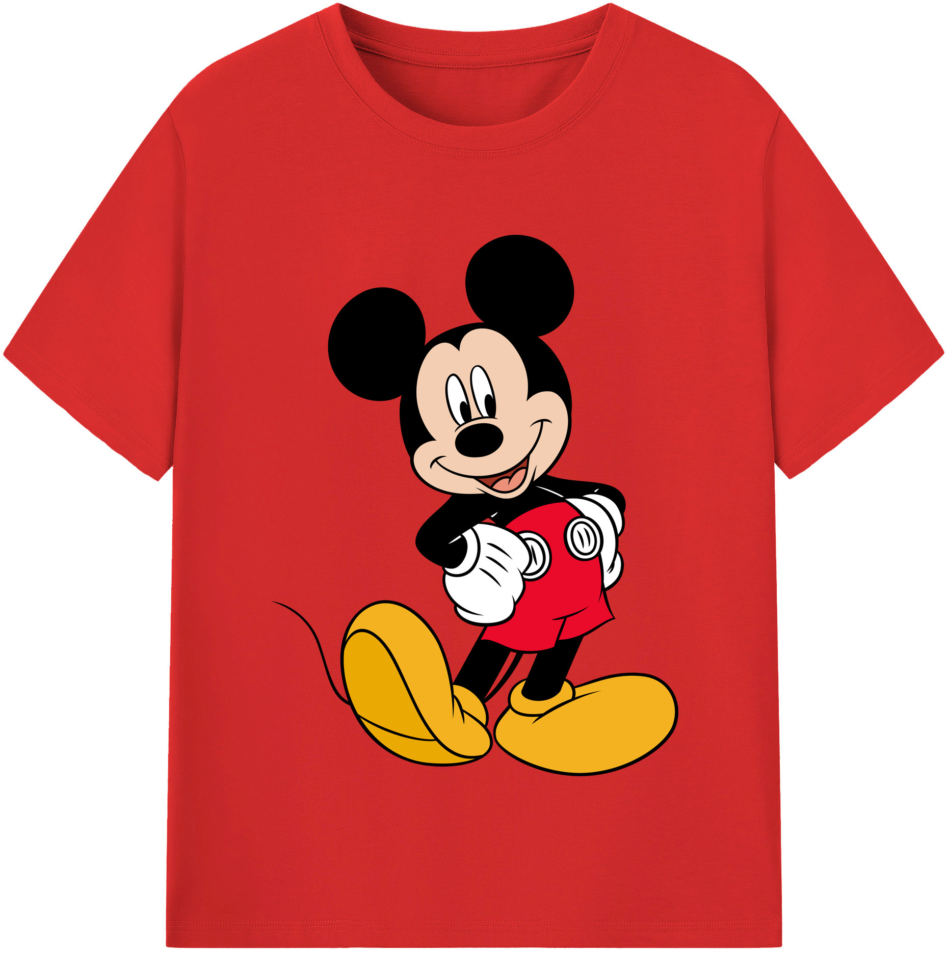 （画像用） ミッキーマウス Mickey Mouse 綿100％半袖Tシャツ（フロントプリント）