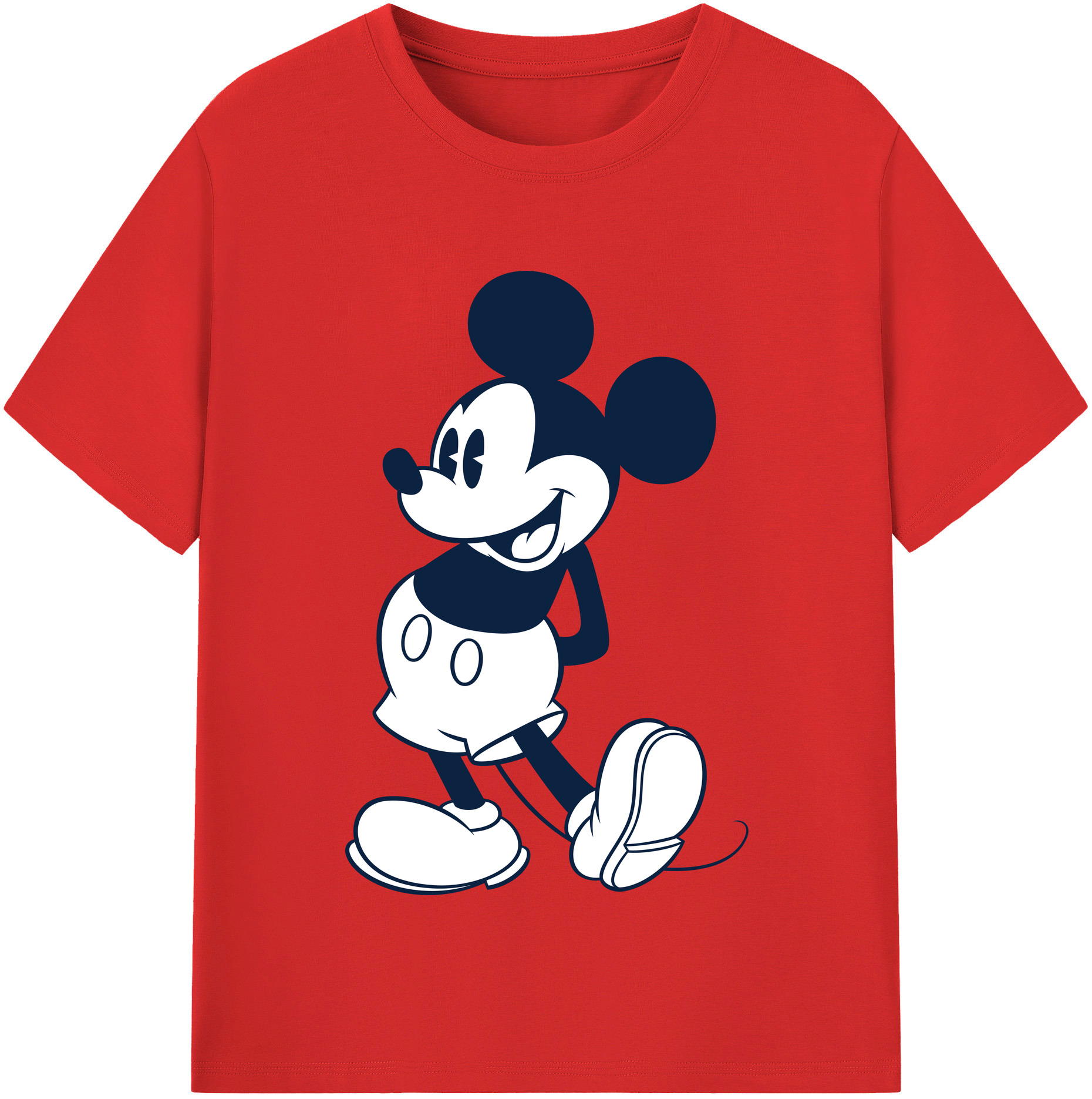 （画像用） ミッキーマウス Mickey Mouse 綿100％半袖Tシャツ（フロントプリント）