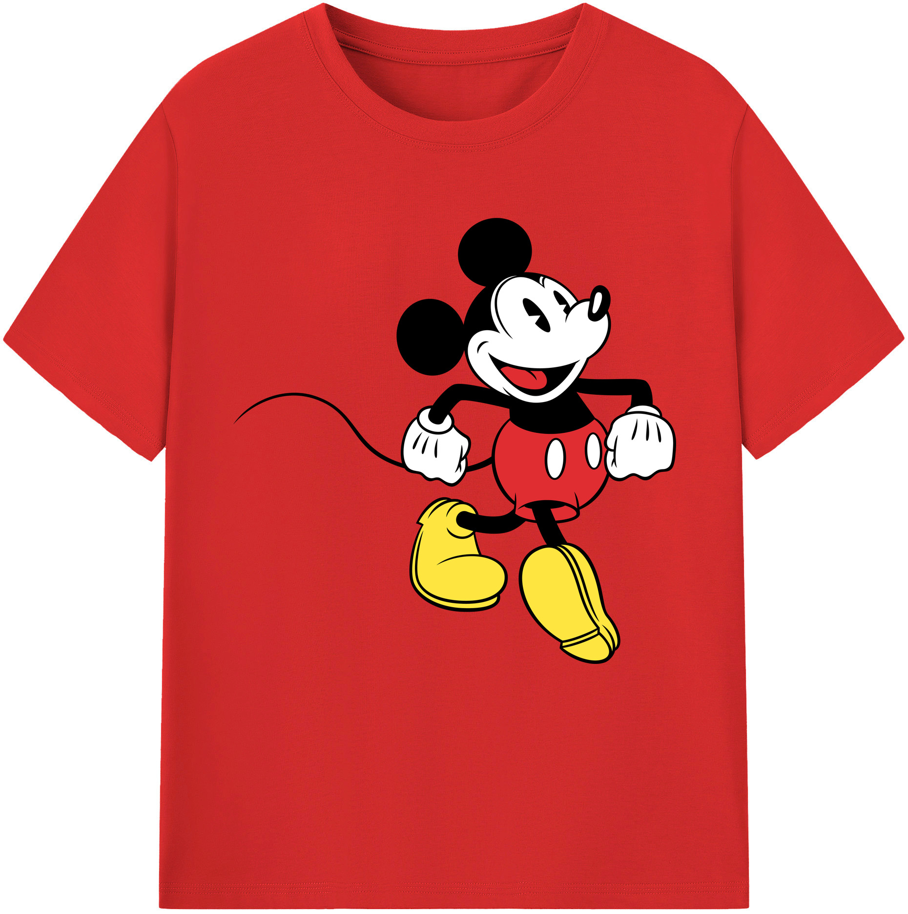 （画像用） ミッキーマウス Mickey Mouse 綿100％半袖Tシャツ（フロントプリント）
