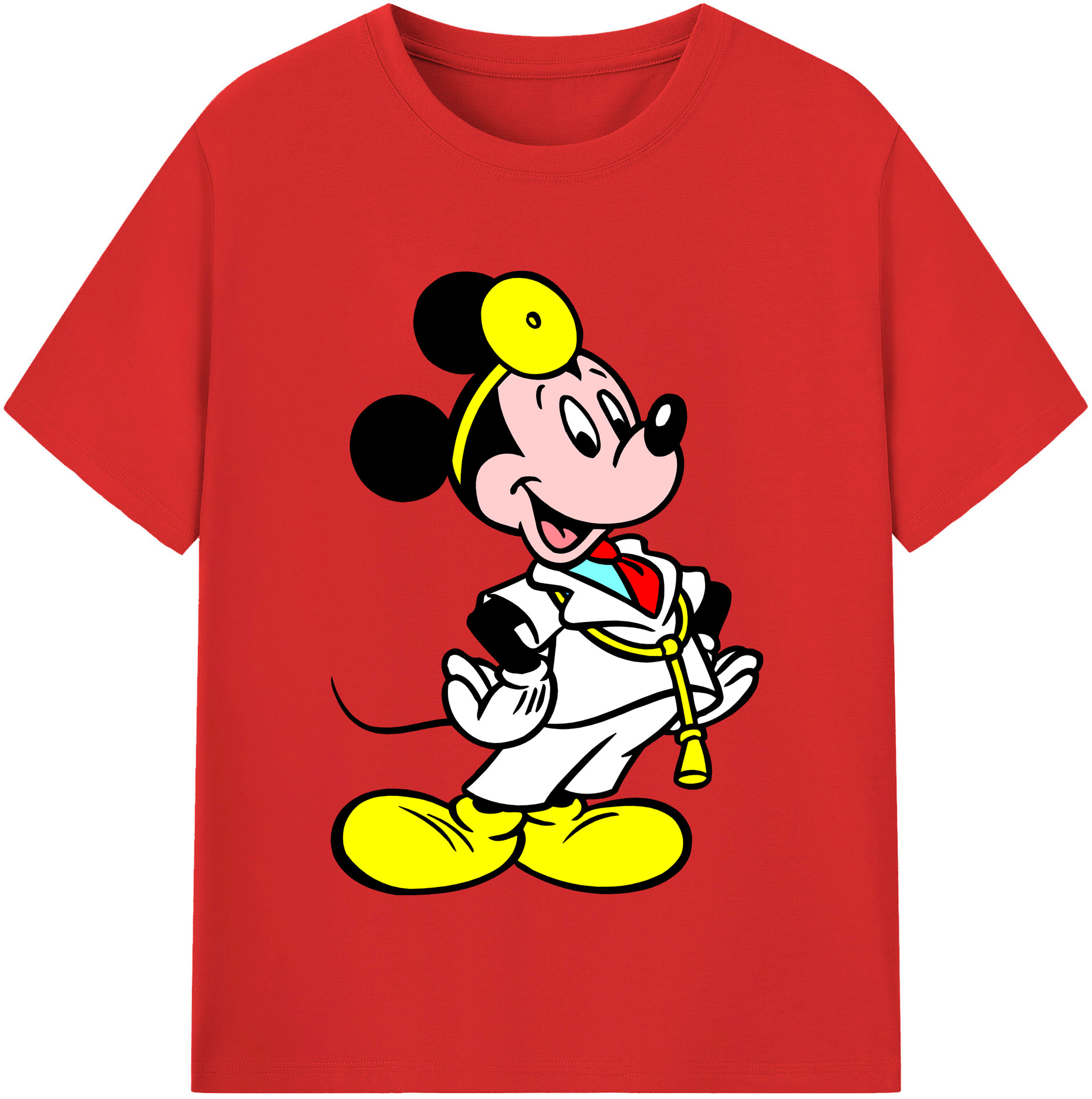 （画像用） ミッキーマウス Mickey Mouse 綿100％半袖Tシャツ（フロントプリント）