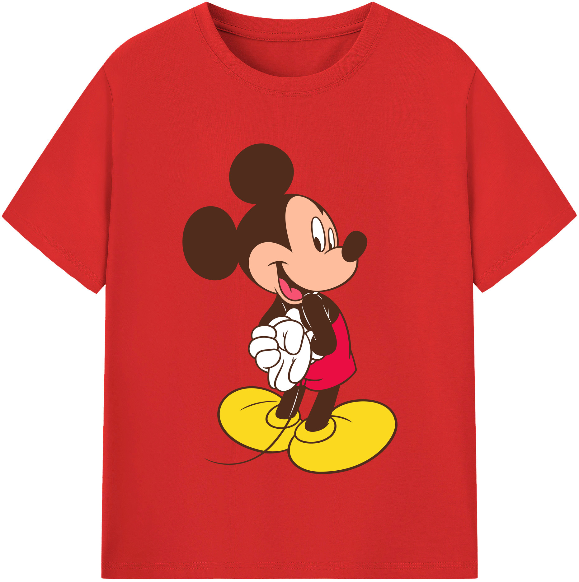 （画像用） ミッキーマウス Mickey Mouse 綿100％半袖Tシャツ（フロントプリント）