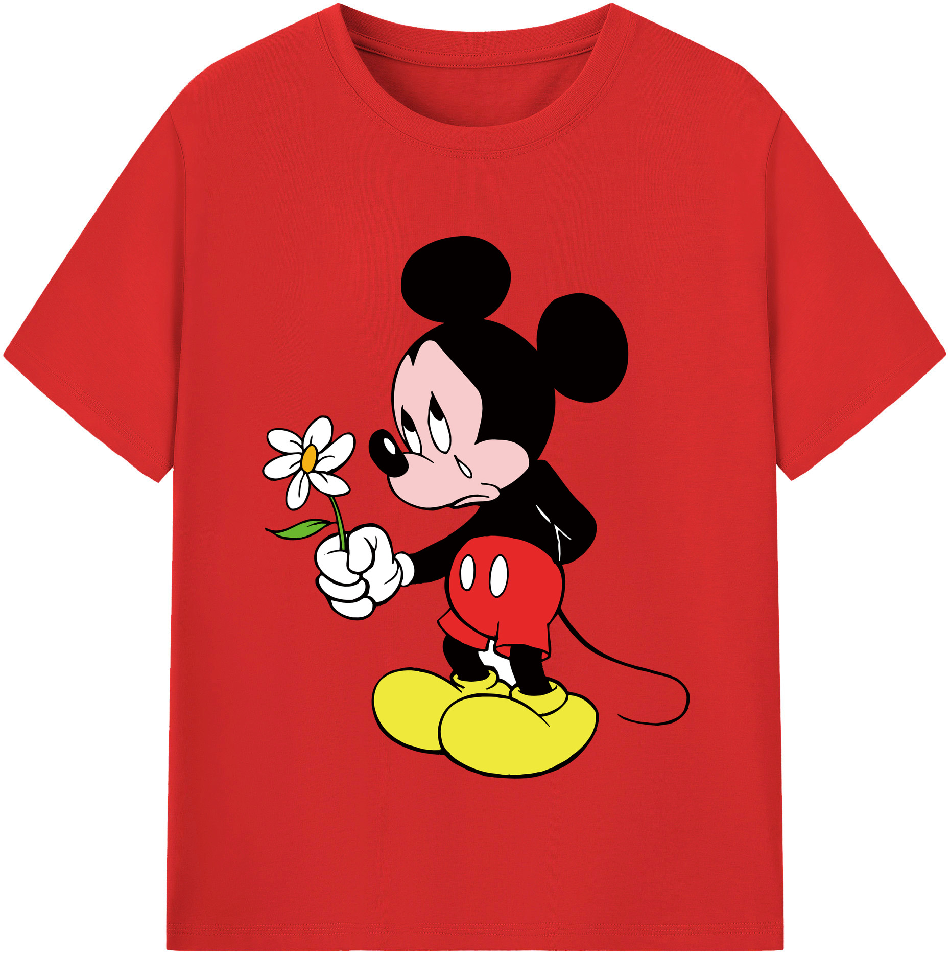 （画像用） ミッキーマウス Mickey Mouse 綿100％半袖Tシャツ（フロントプリント）