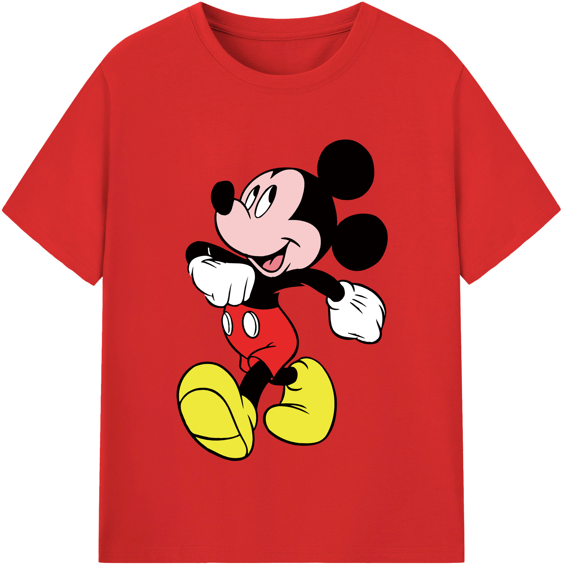（画像用） ミッキーマウス Mickey Mouse 綿100％半袖Tシャツ（フロントプリント）