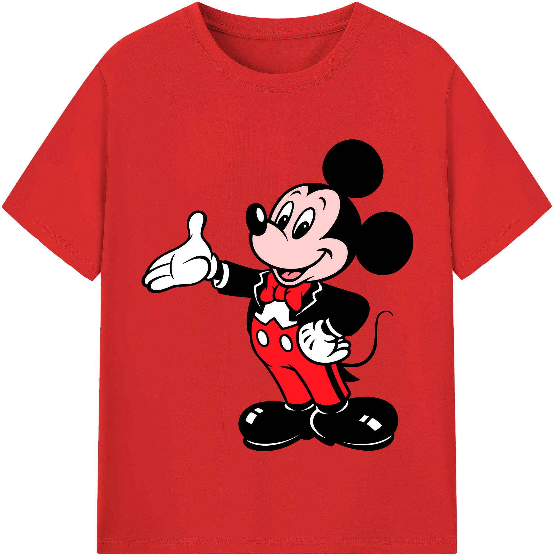 （画像用） ミッキーマウス Mickey Mouse 綿100％半袖Tシャツ（フロントプリント）