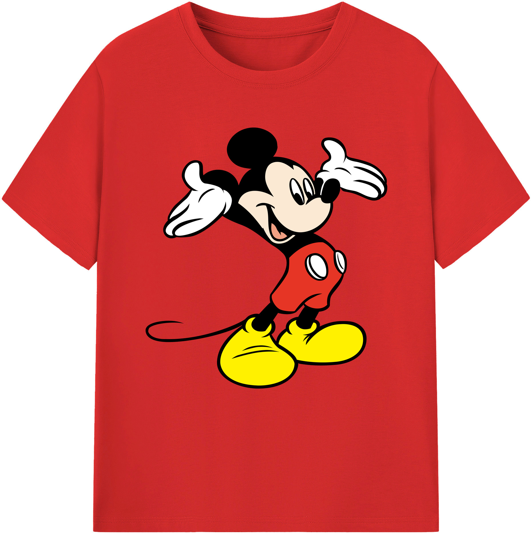 （画像用） ミッキーマウス Mickey Mouse 綿100％半袖Tシャツ（フロントプリント）