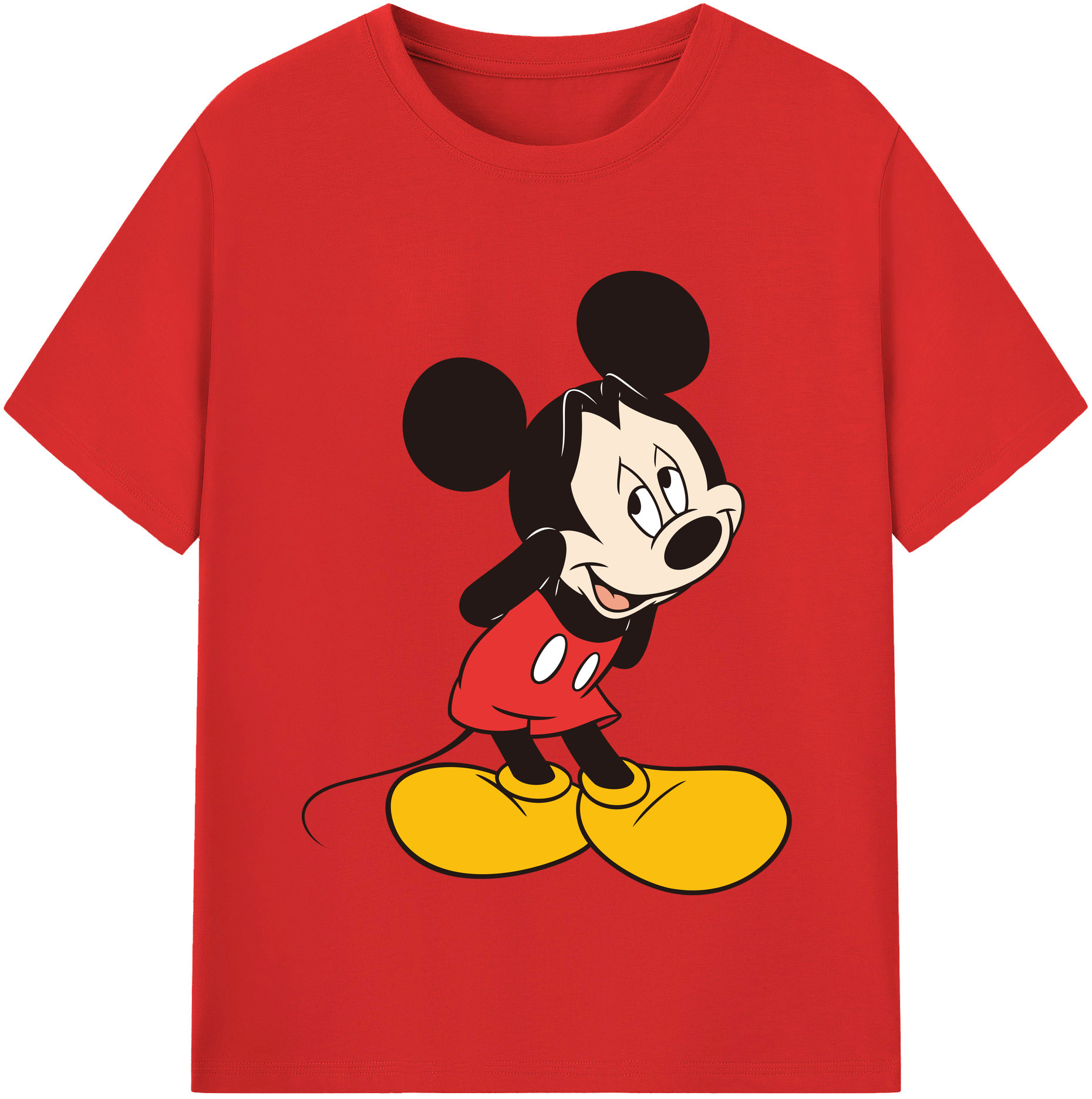 （画像用） ミッキーマウス Mickey Mouse 綿100％半袖Tシャツ（フロントプリント）
