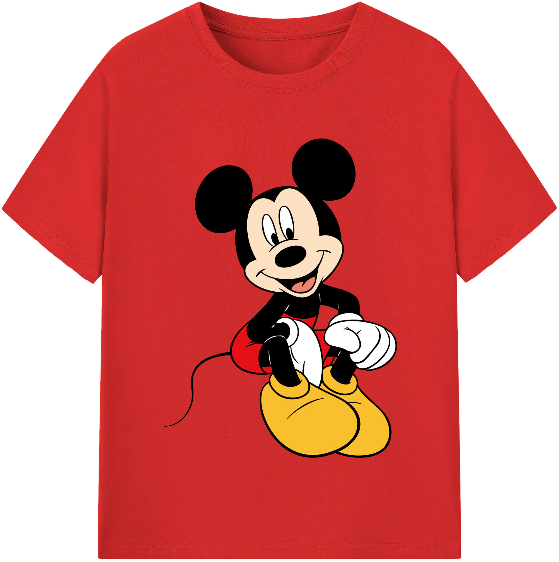 （画像用） ミッキーマウス Mickey Mouse 綿100％半袖Tシャツ（フロントプリント）
