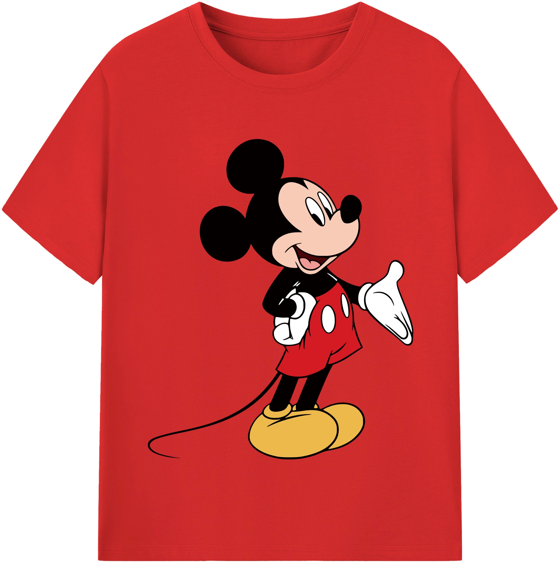 （画像用） ミッキーマウス Mickey Mouse 綿100％半袖Tシャツ（フロントプリント）
