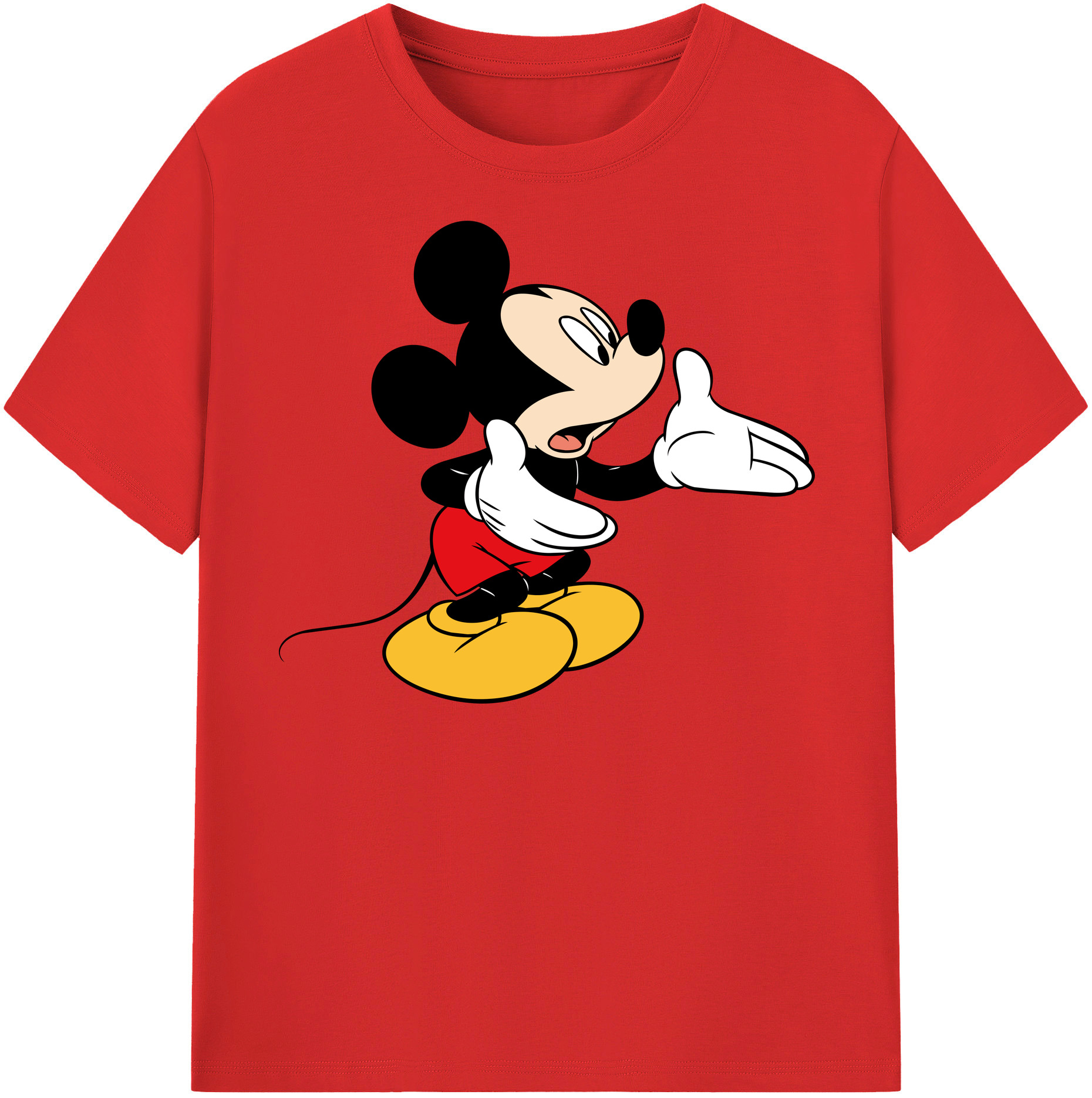 （画像用） ミッキーマウス Mickey Mouse 綿100％半袖Tシャツ（フロントプリント）