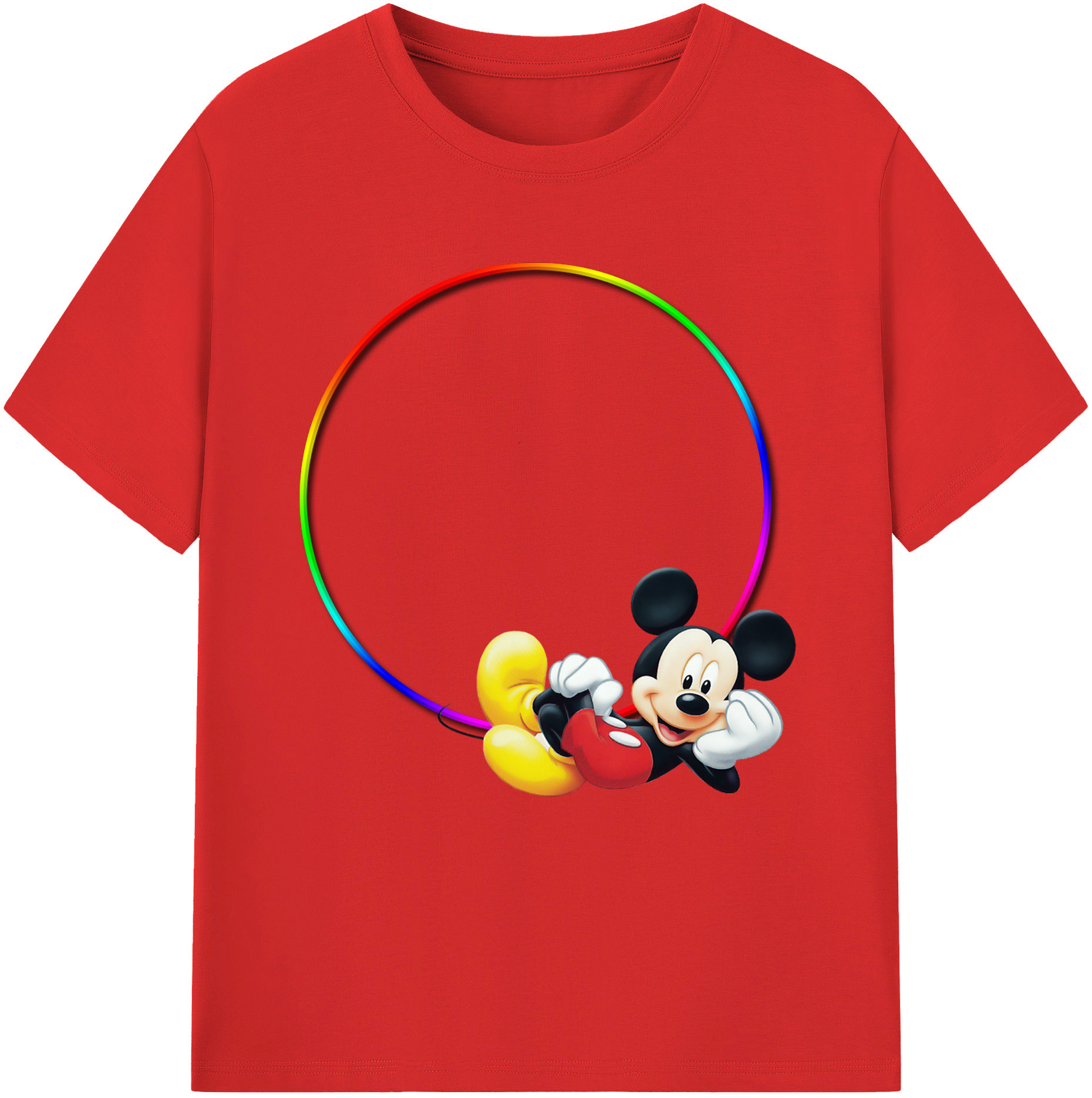 （画像用） ミッキーマウス Mickey Mouse 綿100％半袖Tシャツ（フロントプリント）