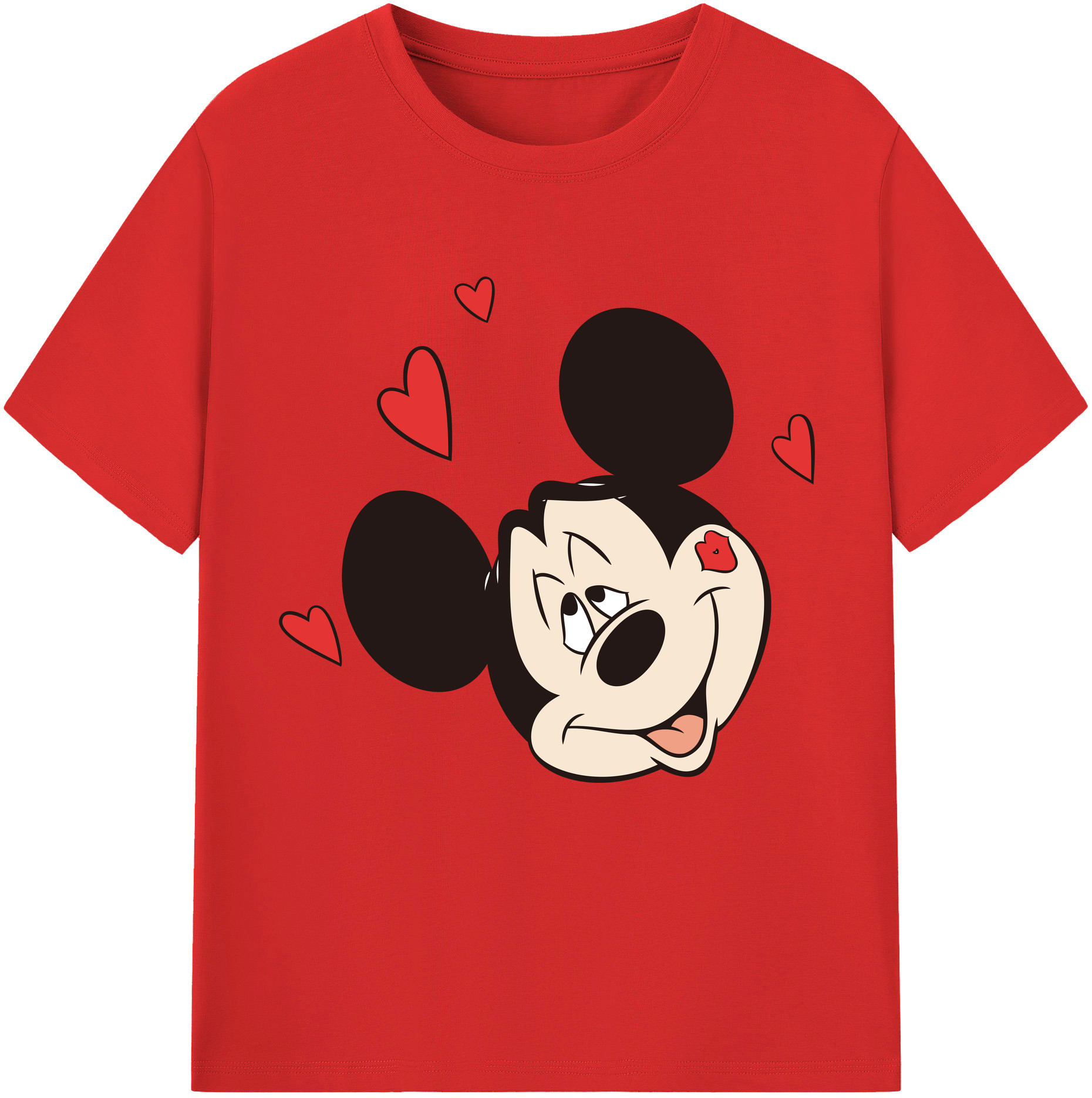 （画像用） ミッキーマウス Mickey Mouse 綿100％半袖Tシャツ（フロントプリント）