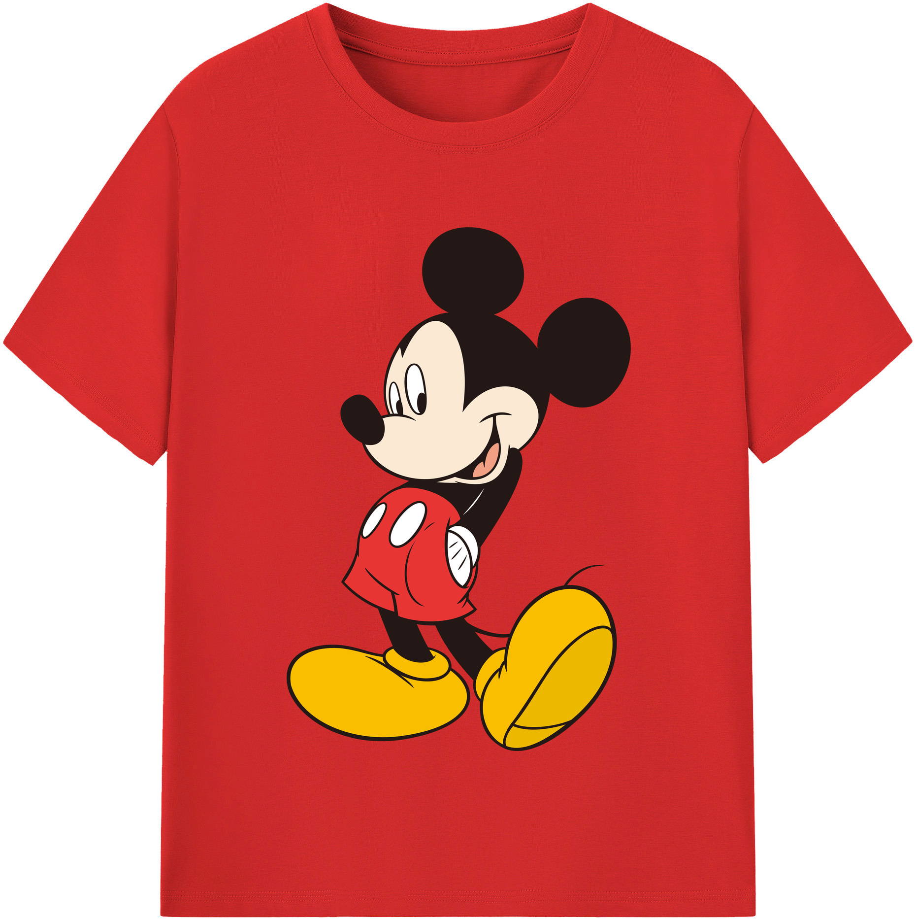 （画像用） ミッキーマウス Mickey Mouse 綿100％半袖Tシャツ（フロントプリント）