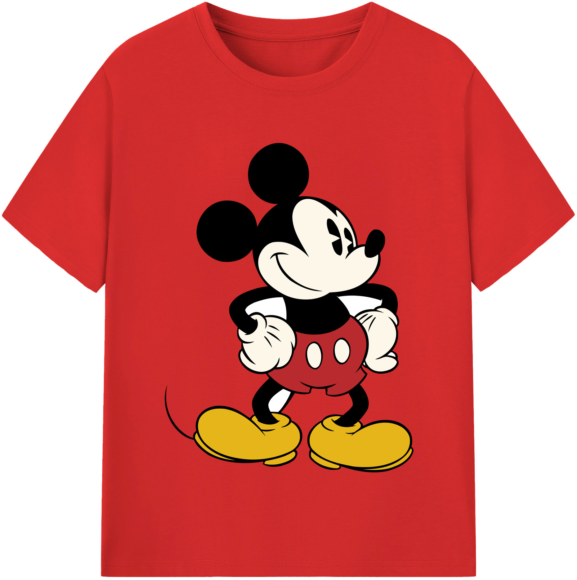 （画像用） ミッキーマウス Mickey Mouse 綿100％半袖Tシャツ（フロントプリント）