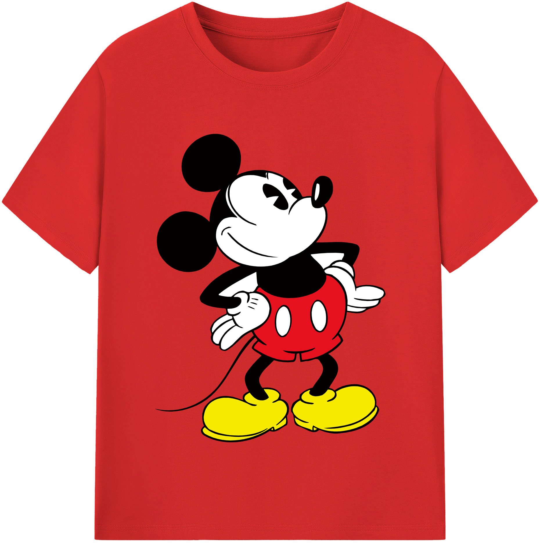（画像用） ミッキーマウス Mickey Mouse 綿100％半袖Tシャツ（フロントプリント）