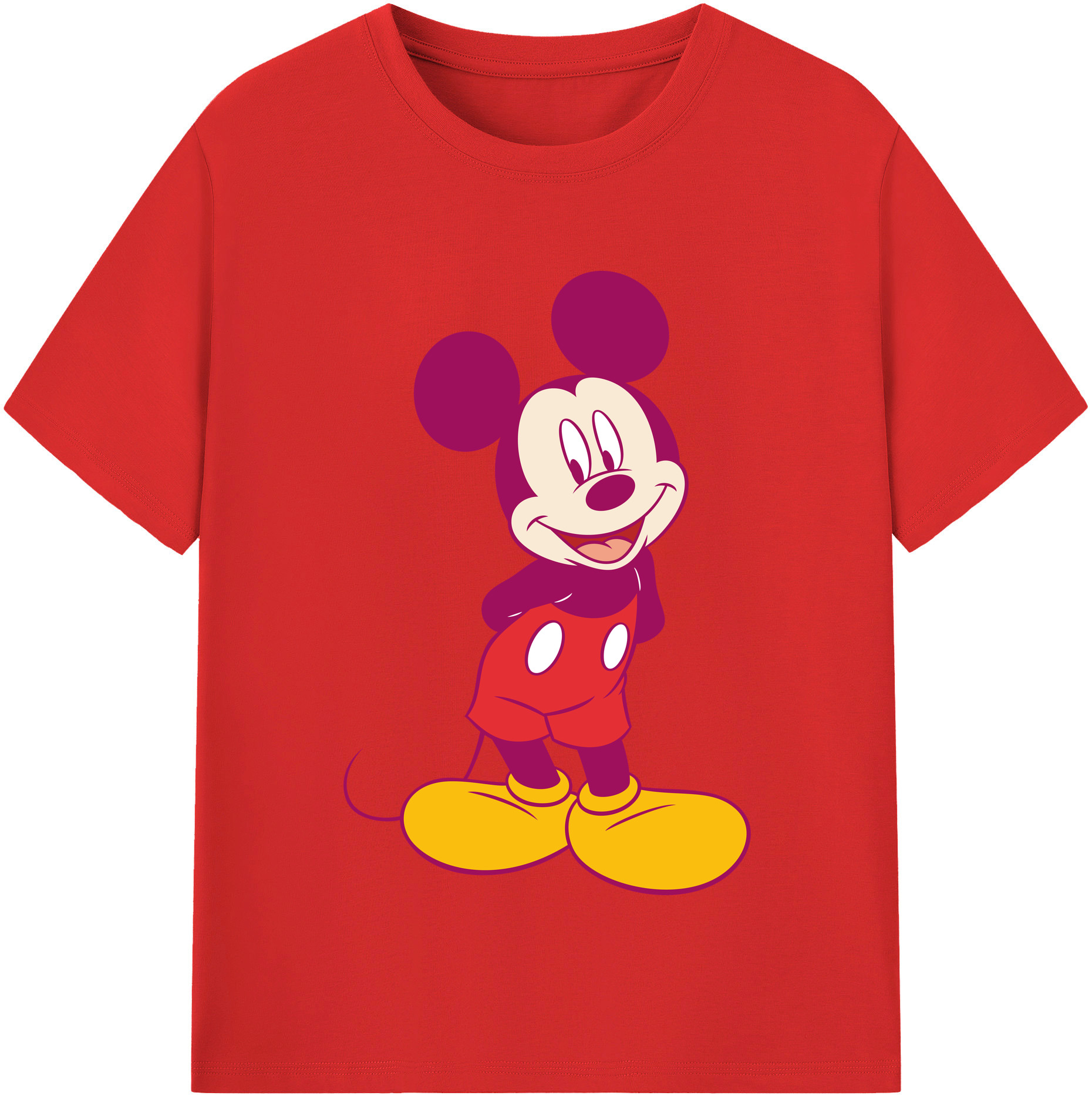 （画像用） ミッキーマウス Mickey Mouse 綿100％半袖Tシャツ（フロントプリント）