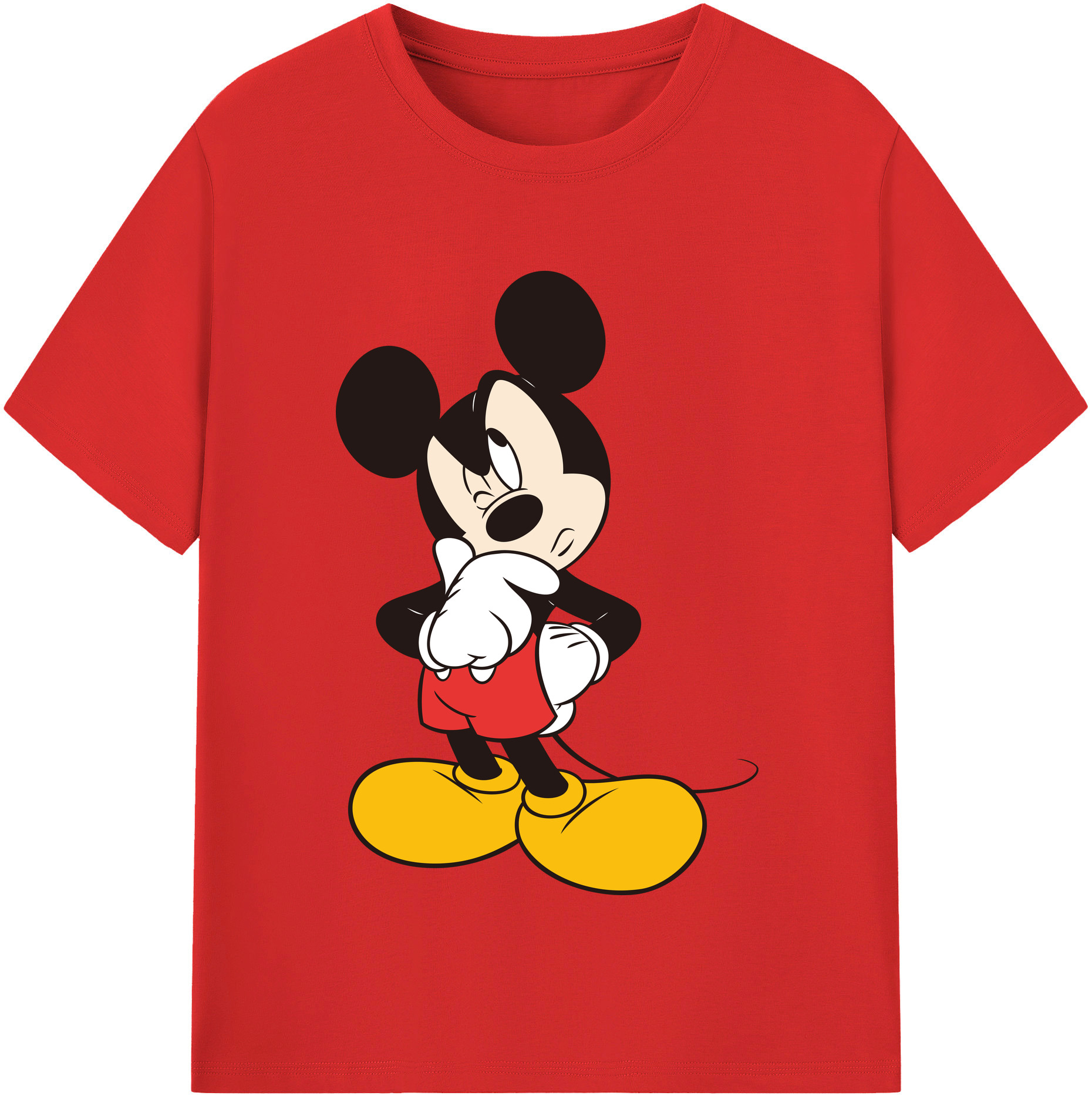（画像用） ミッキーマウス Mickey Mouse 綿100％半袖Tシャツ（フロントプリント）
