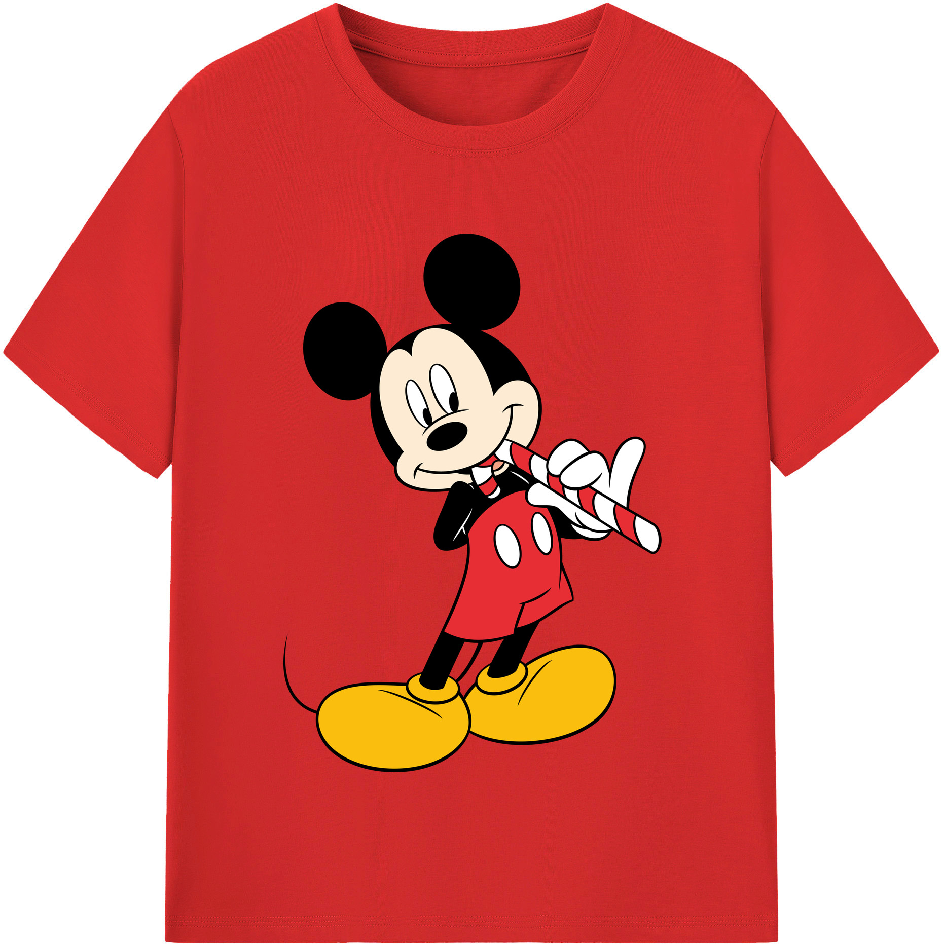 （画像用） ミッキーマウス Mickey Mouse 綿100％半袖Tシャツ（フロントプリント）