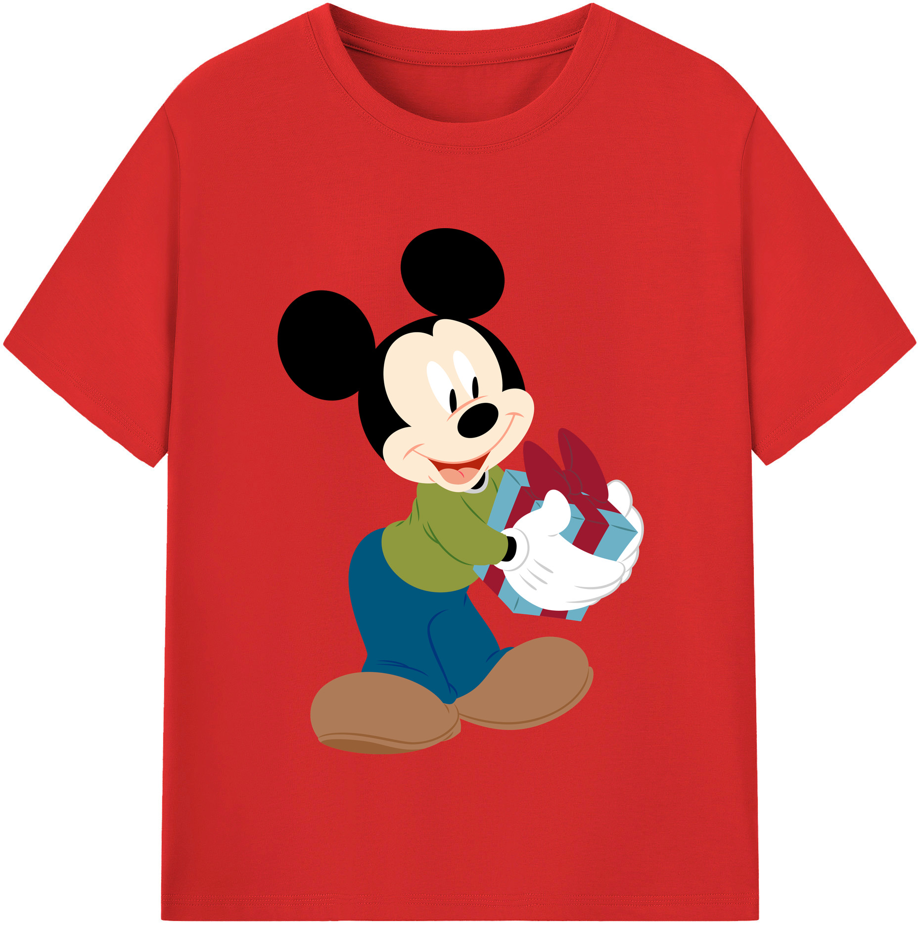 （画像用） ミッキーマウス Mickey Mouse 綿100％半袖Tシャツ（フロントプリント）
