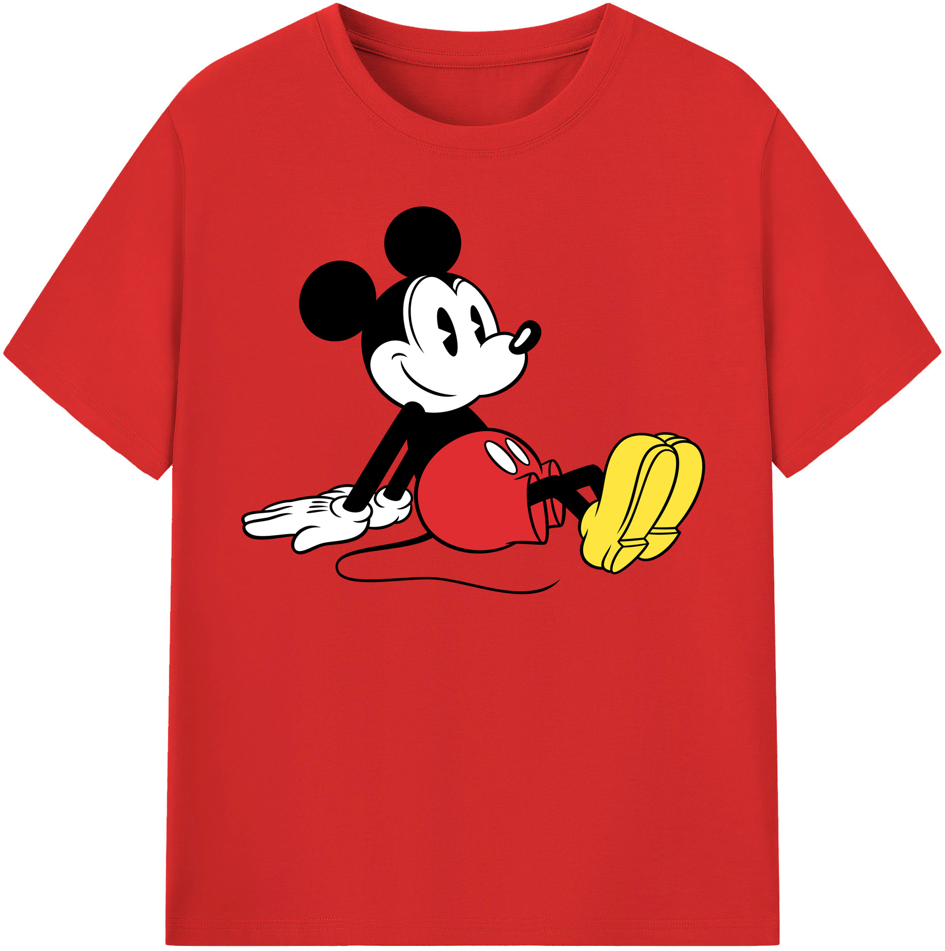 （画像用） ミッキーマウス Mickey Mouse 綿100％半袖Tシャツ（フロントプリント）