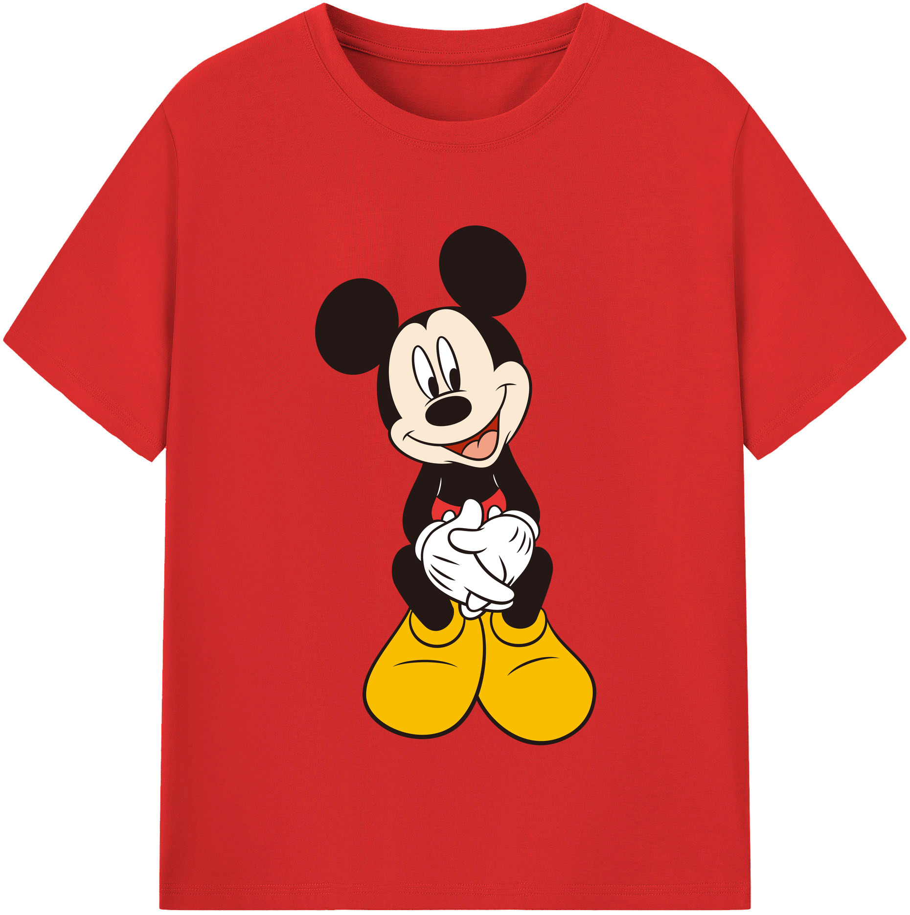 （画像用） ミッキーマウス Mickey Mouse 綿100％半袖Tシャツ（フロントプリント）