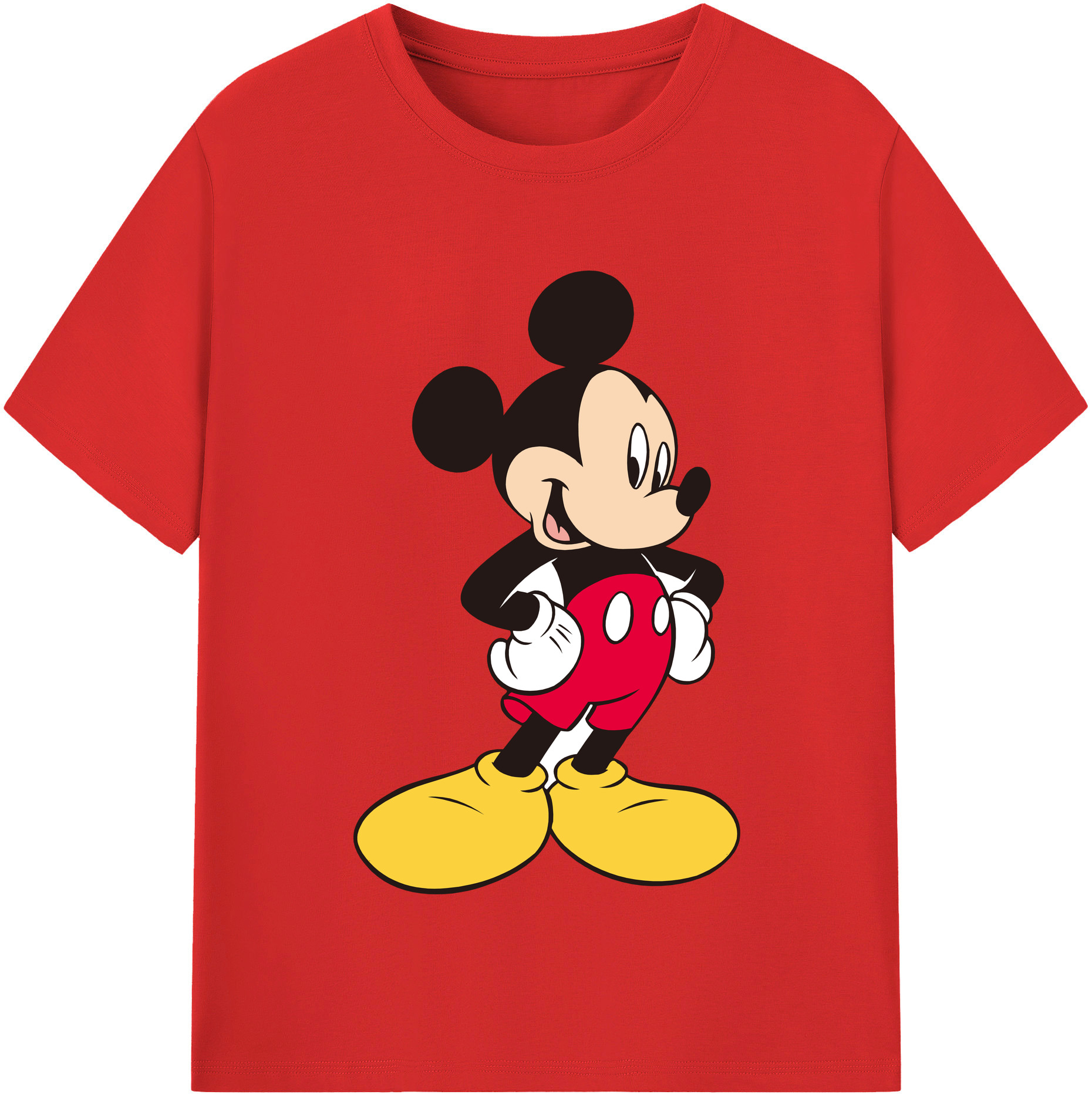 （画像用） ミッキーマウス Mickey Mouse 綿100％半袖Tシャツ（フロントプリント）