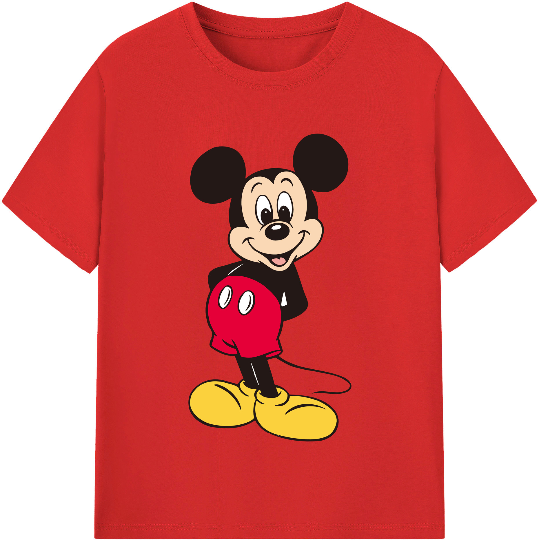 （画像用） ミッキーマウス Mickey Mouse 綿100％半袖Tシャツ（フロントプリント）