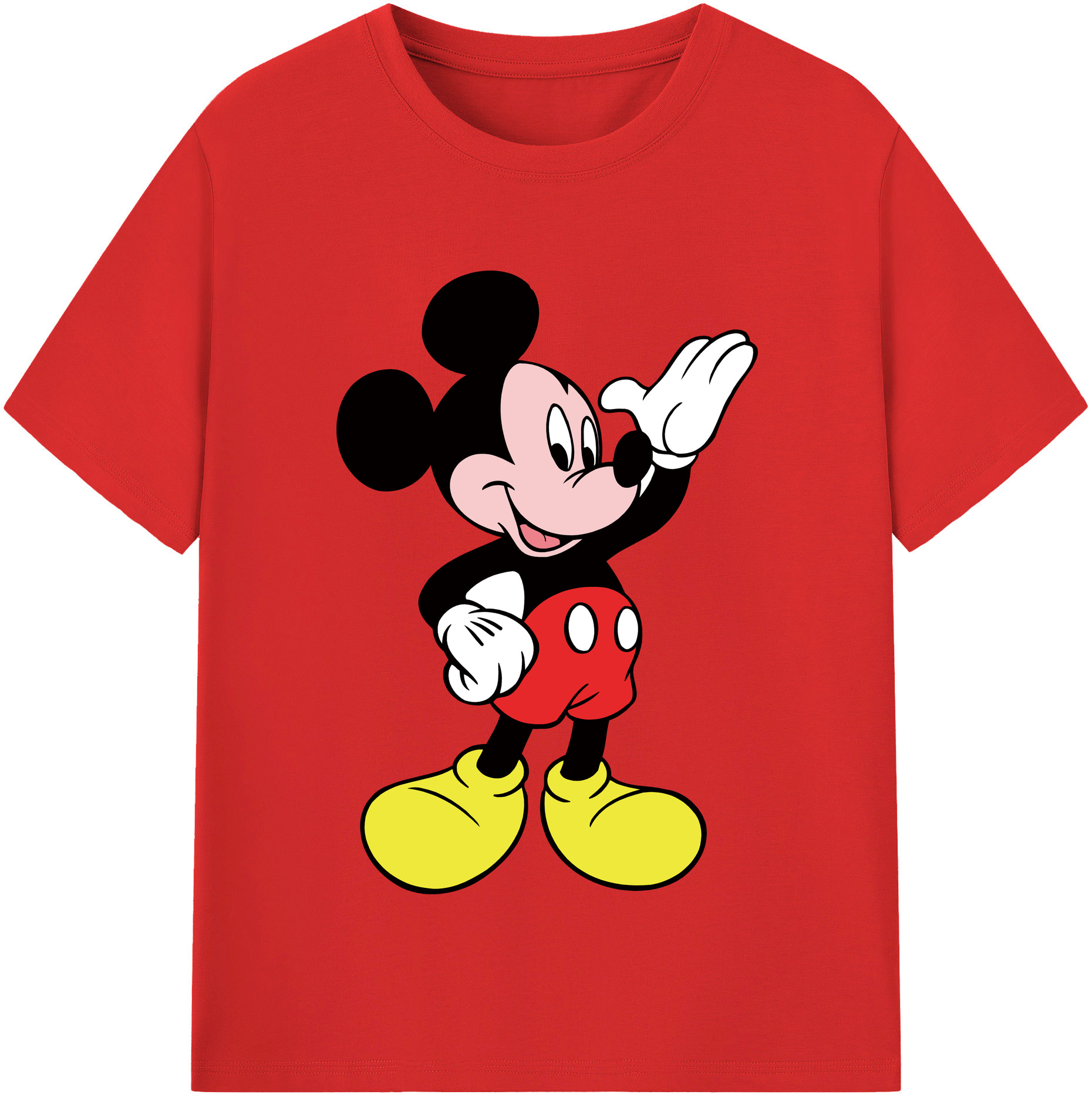 （画像用） ミッキーマウス Mickey Mouse 綿100％半袖Tシャツ（フロントプリント）
