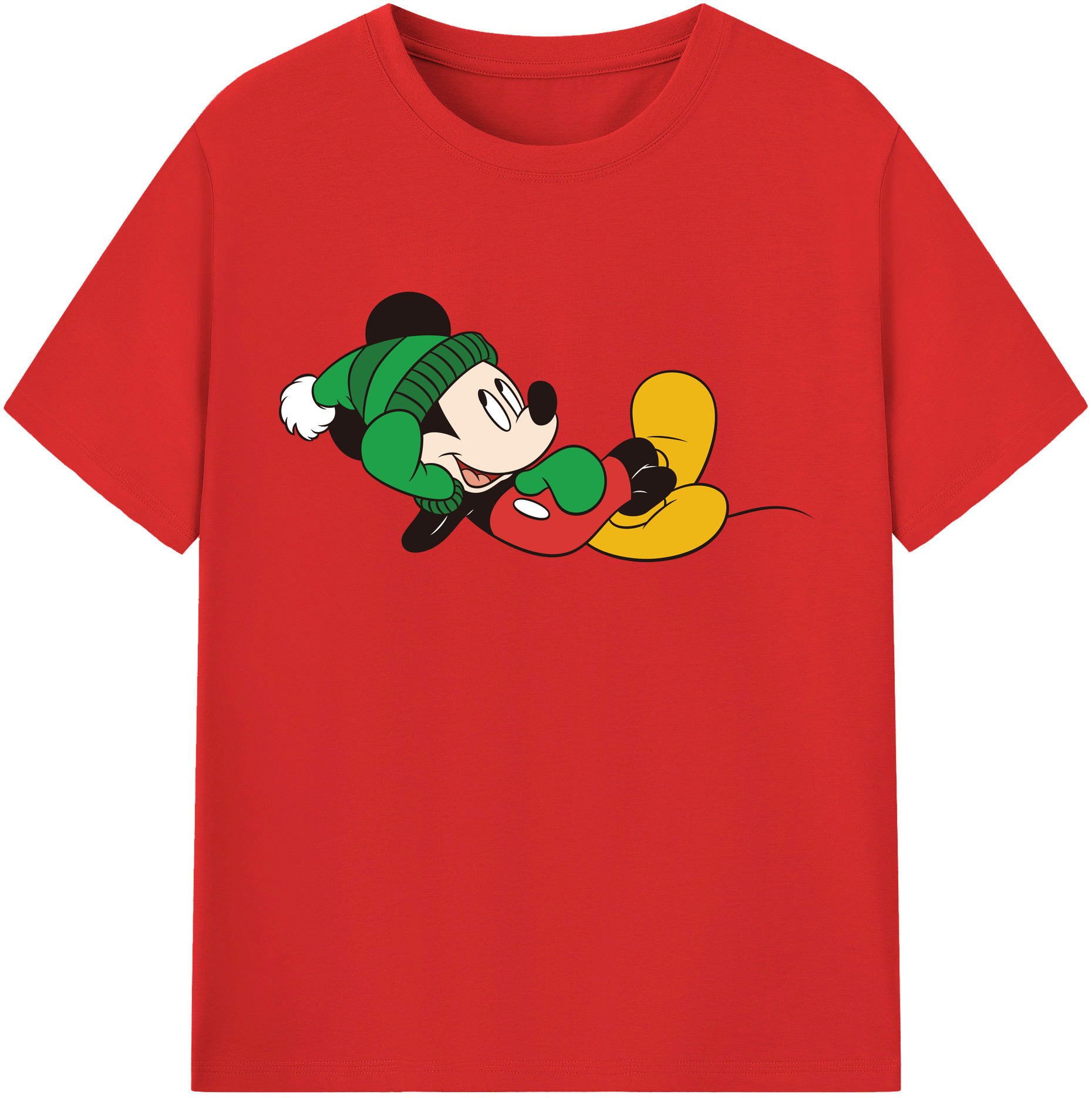 （画像用） ミッキーマウス Mickey Mouse 綿100％半袖Tシャツ（フロントプリント）