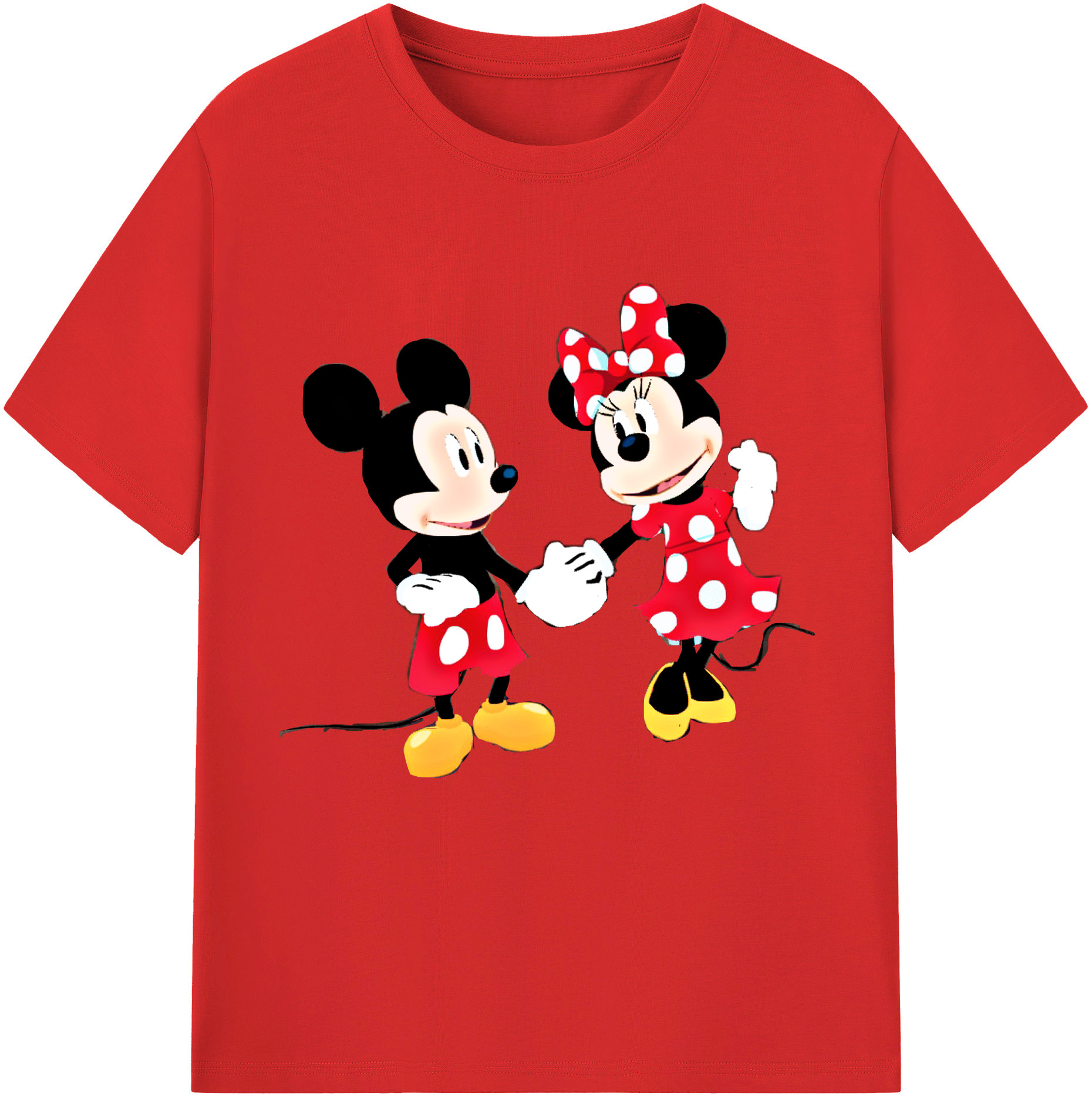 （画像用） ミッキーマウス Mickey Mouse 綿100％半袖Tシャツ（フロントプリント）