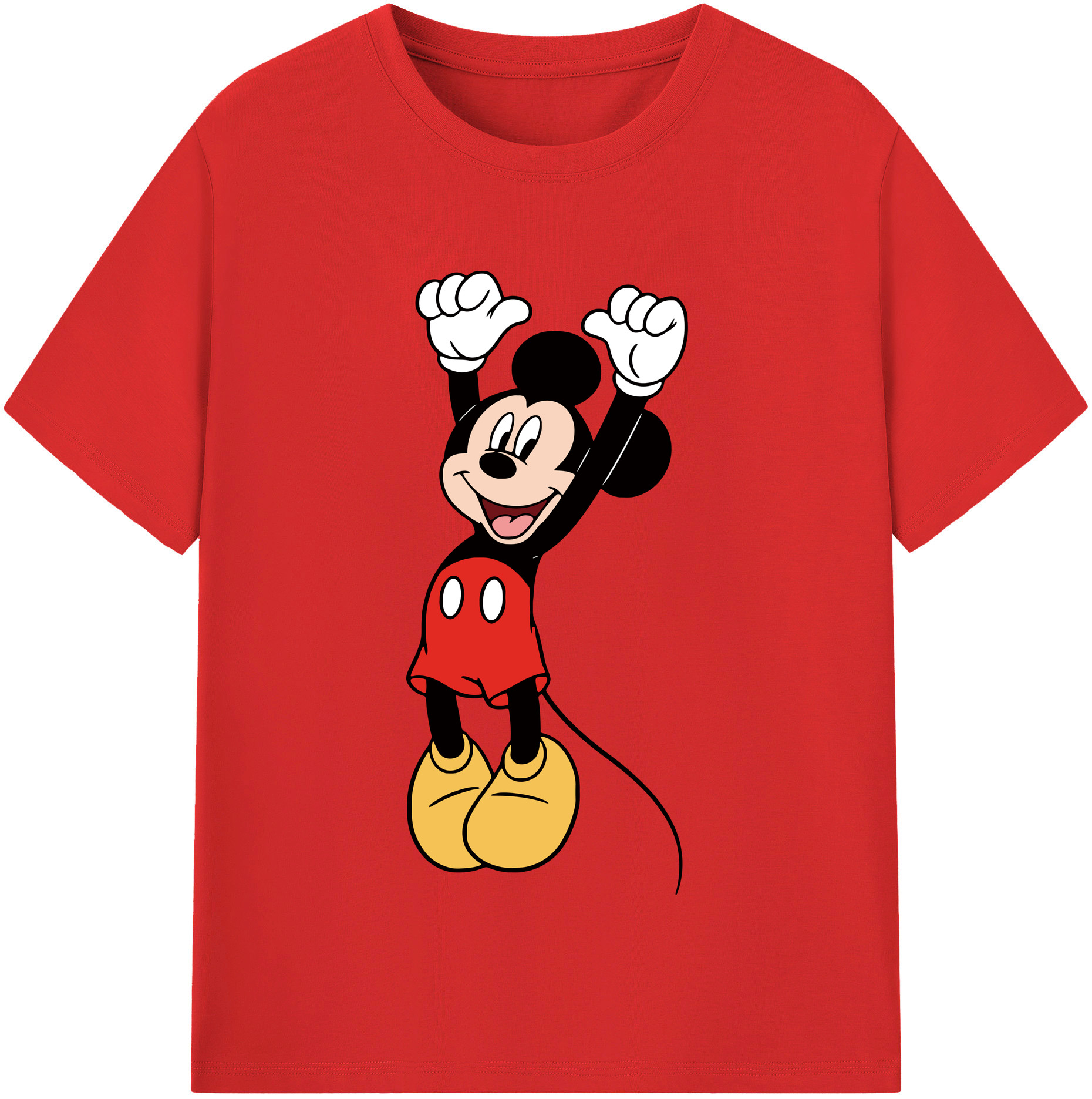 （画像用） ミッキーマウス Mickey Mouse 綿100％半袖Tシャツ（フロントプリント）