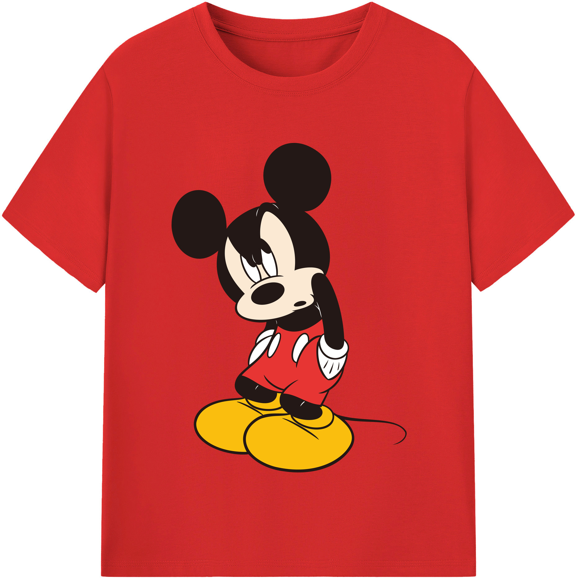 （画像用） ミッキーマウス Mickey Mouse 綿100％半袖Tシャツ（フロントプリント）