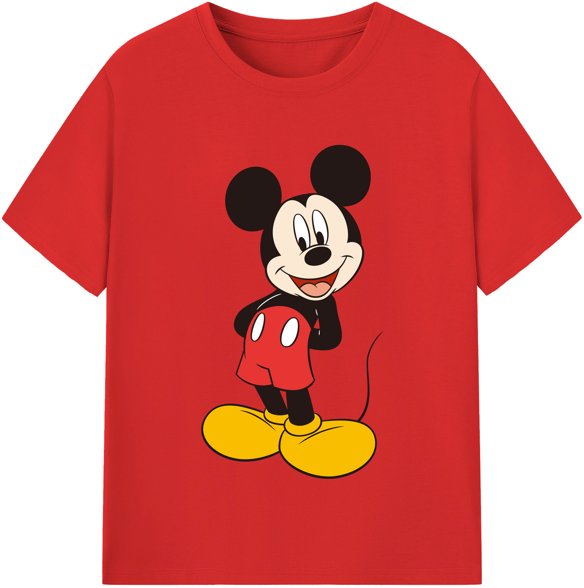 （画像用） ミッキーマウス Mickey Mouse 綿100％半袖Tシャツ（フロントプリント）