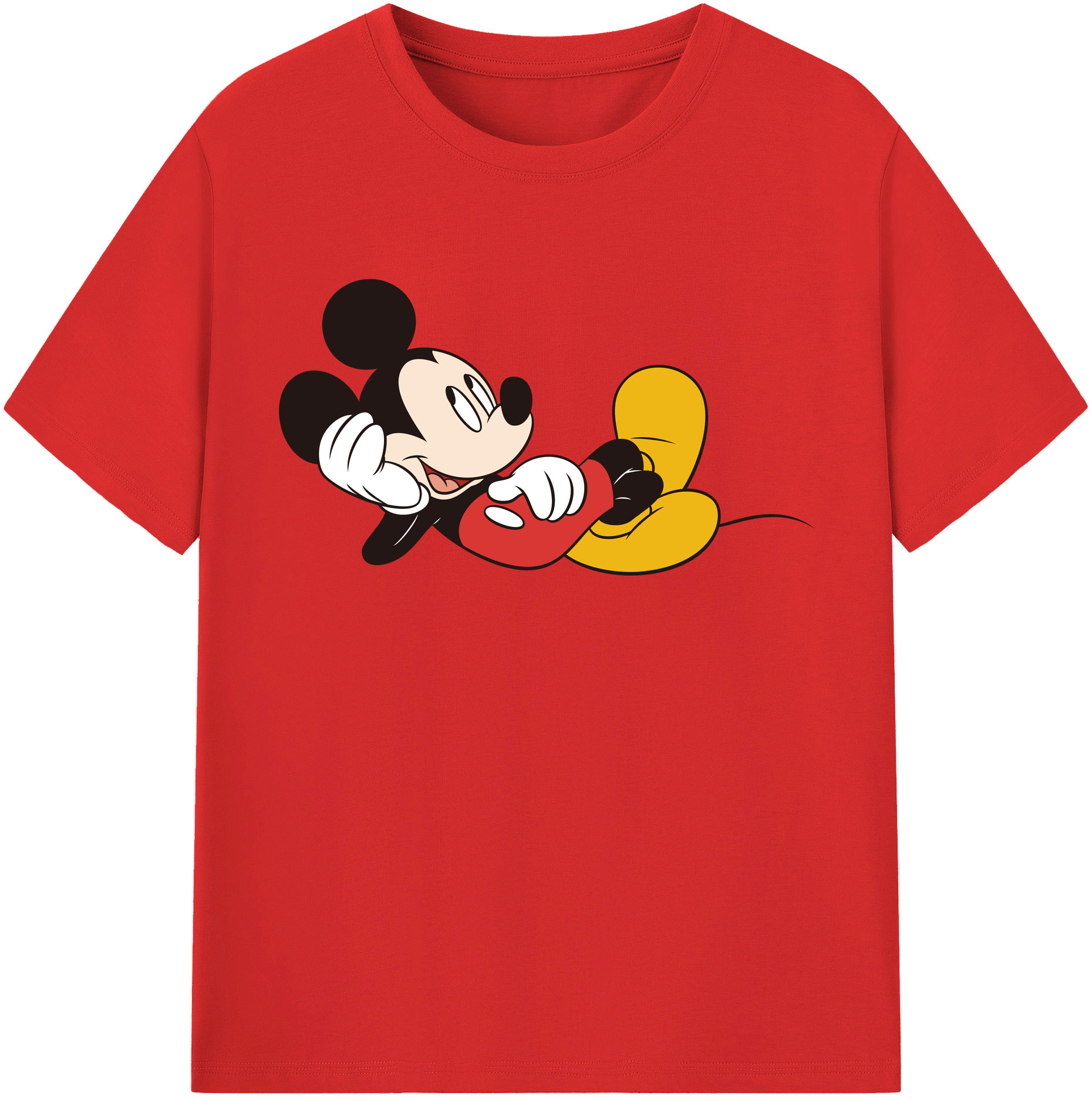 （画像用） ミッキーマウス Mickey Mouse 綿100％半袖Tシャツ（フロントプリント）