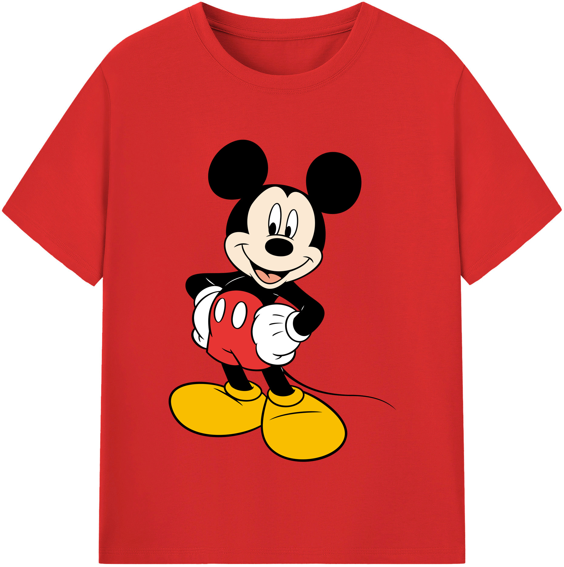 （画像用） ミッキーマウス Mickey Mouse 綿100％半袖Tシャツ（フロントプリント）