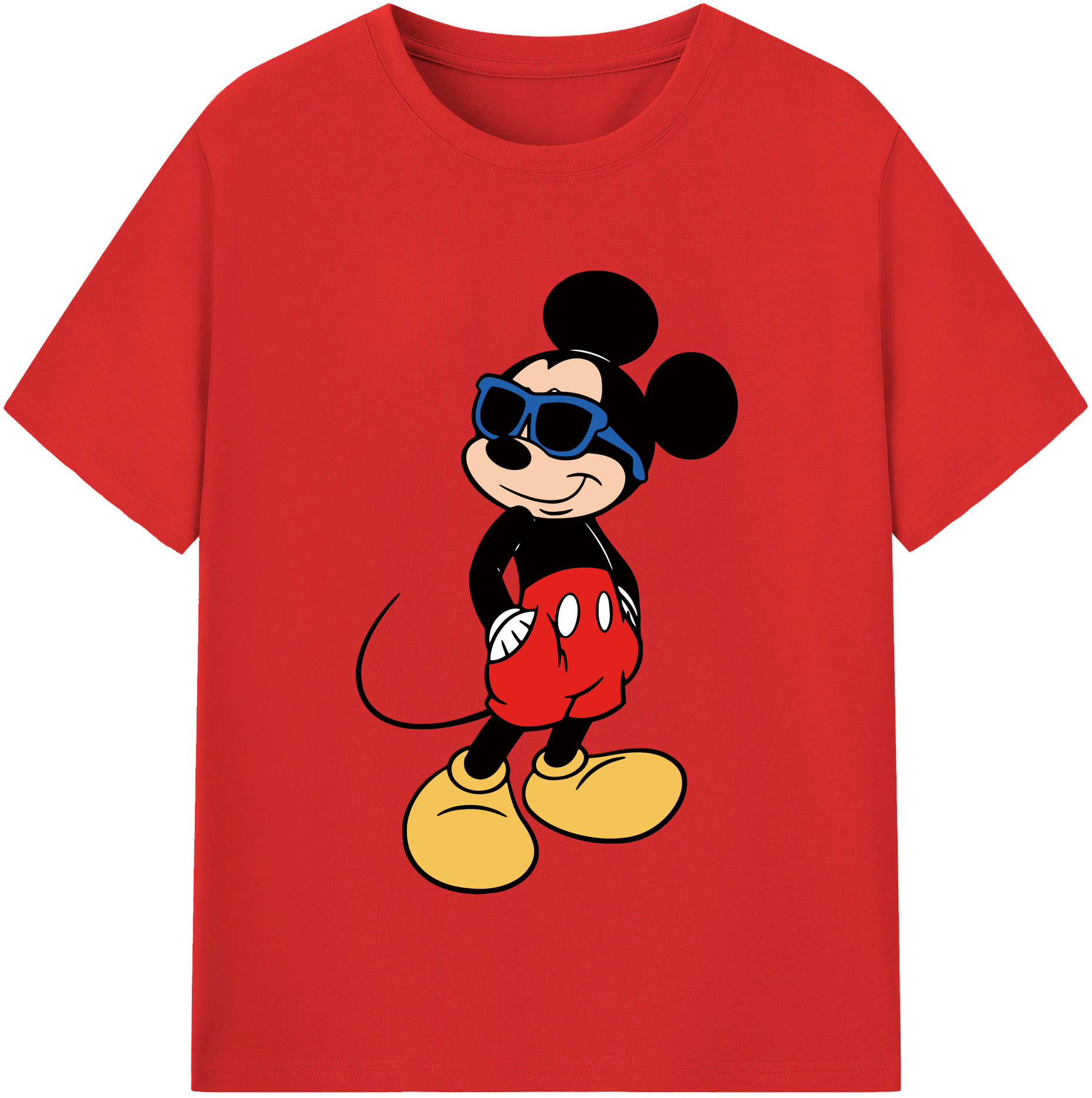 （画像用） ミッキーマウス Mickey Mouse 綿100％半袖Tシャツ（フロントプリント）
