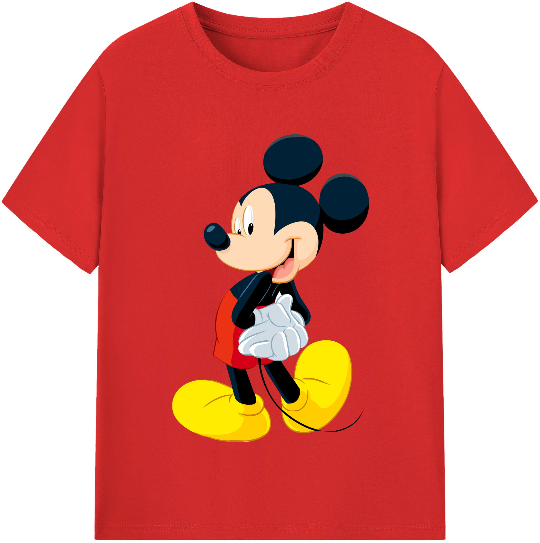 （画像用） ミッキーマウス Mickey Mouse 綿100％半袖Tシャツ（フロントプリント）