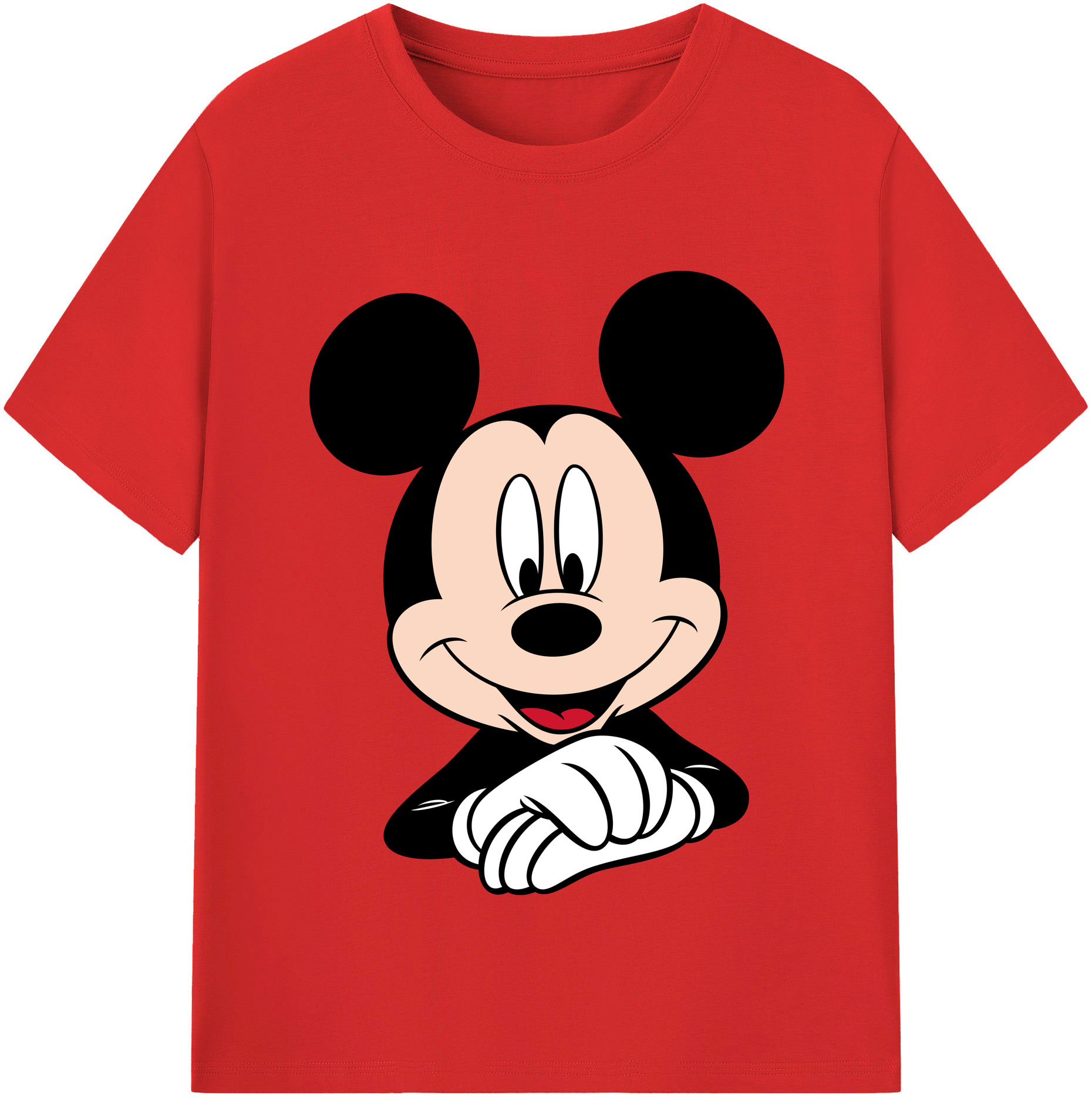 （画像用） ミッキーマウス Mickey Mouse 綿100％半袖Tシャツ（フロントプリント）