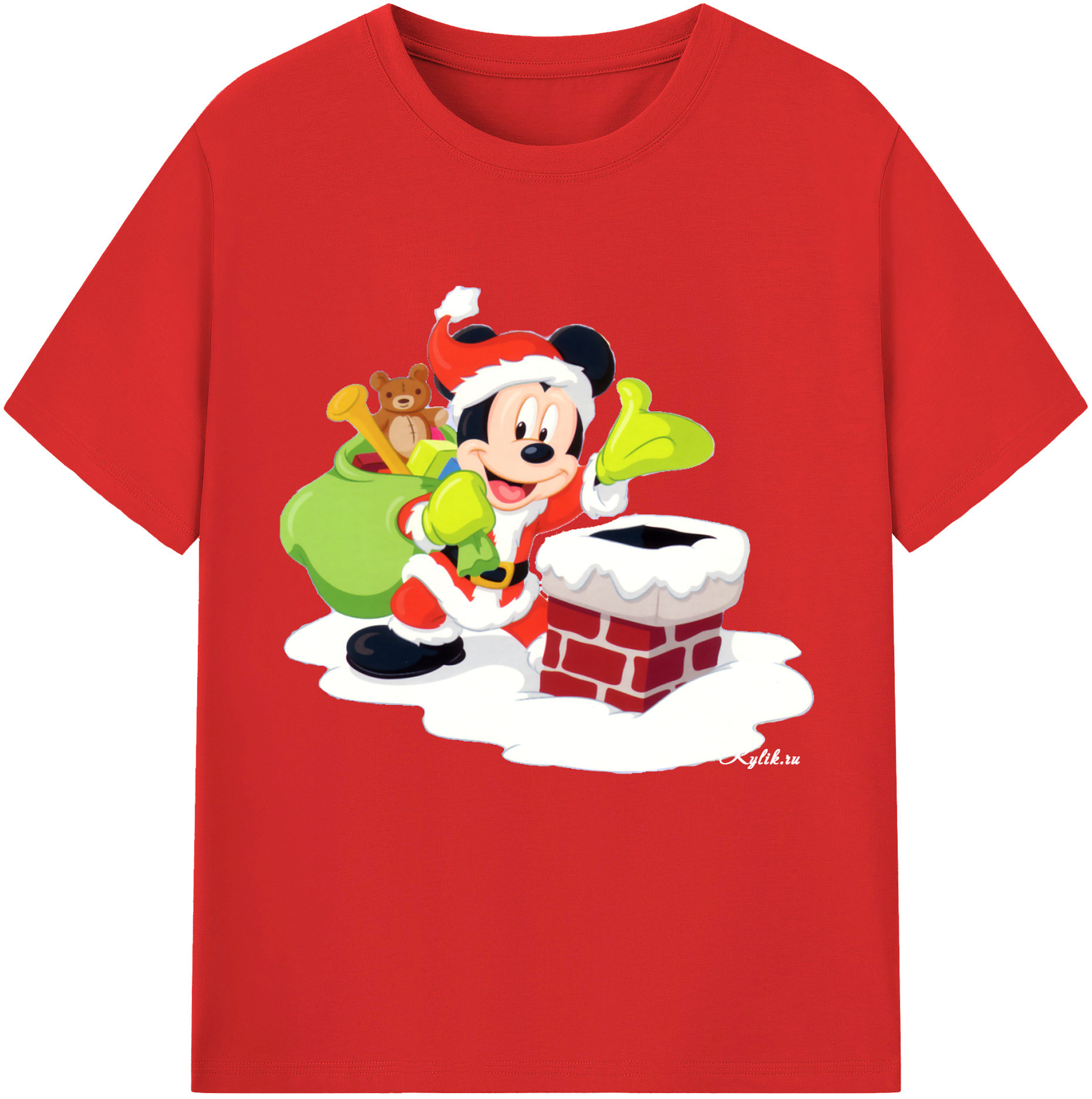 （画像用） ミッキーマウス Mickey Mouse 綿100％半袖Tシャツ（フロントプリント）