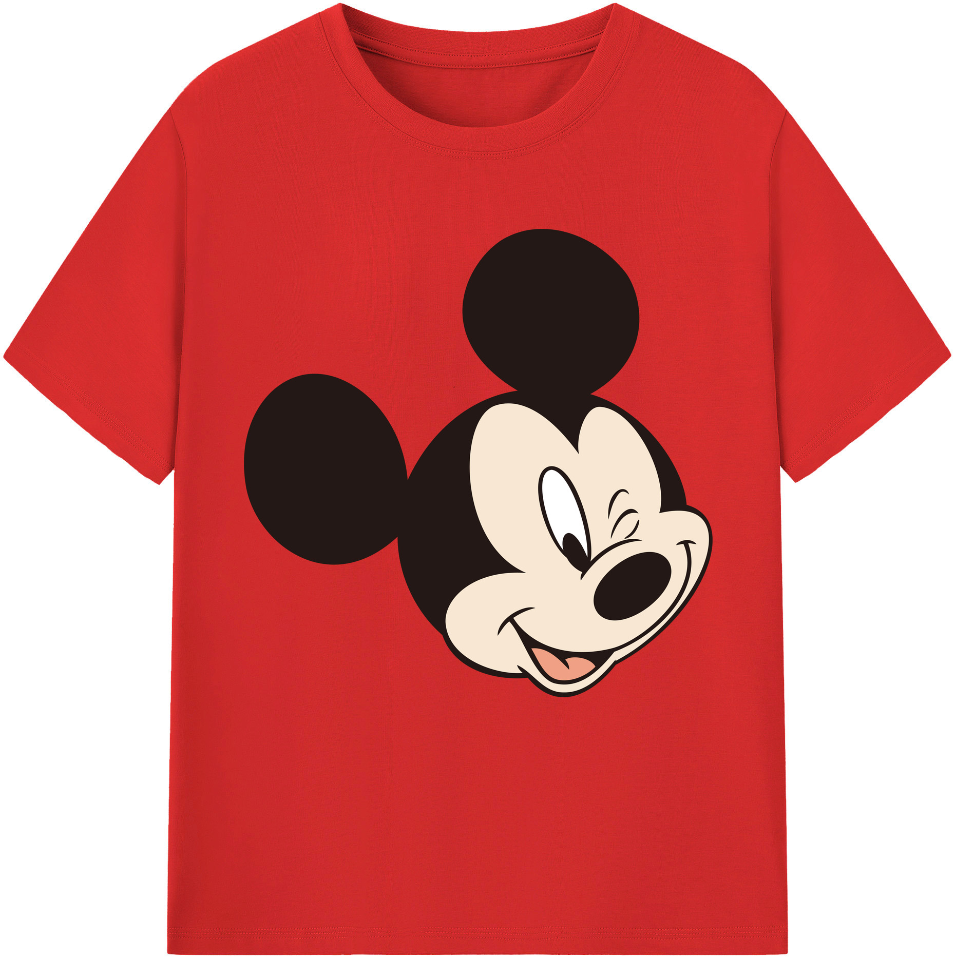 （画像用） ミッキーマウス Mickey Mouse 綿100％半袖Tシャツ（フロントプリント）