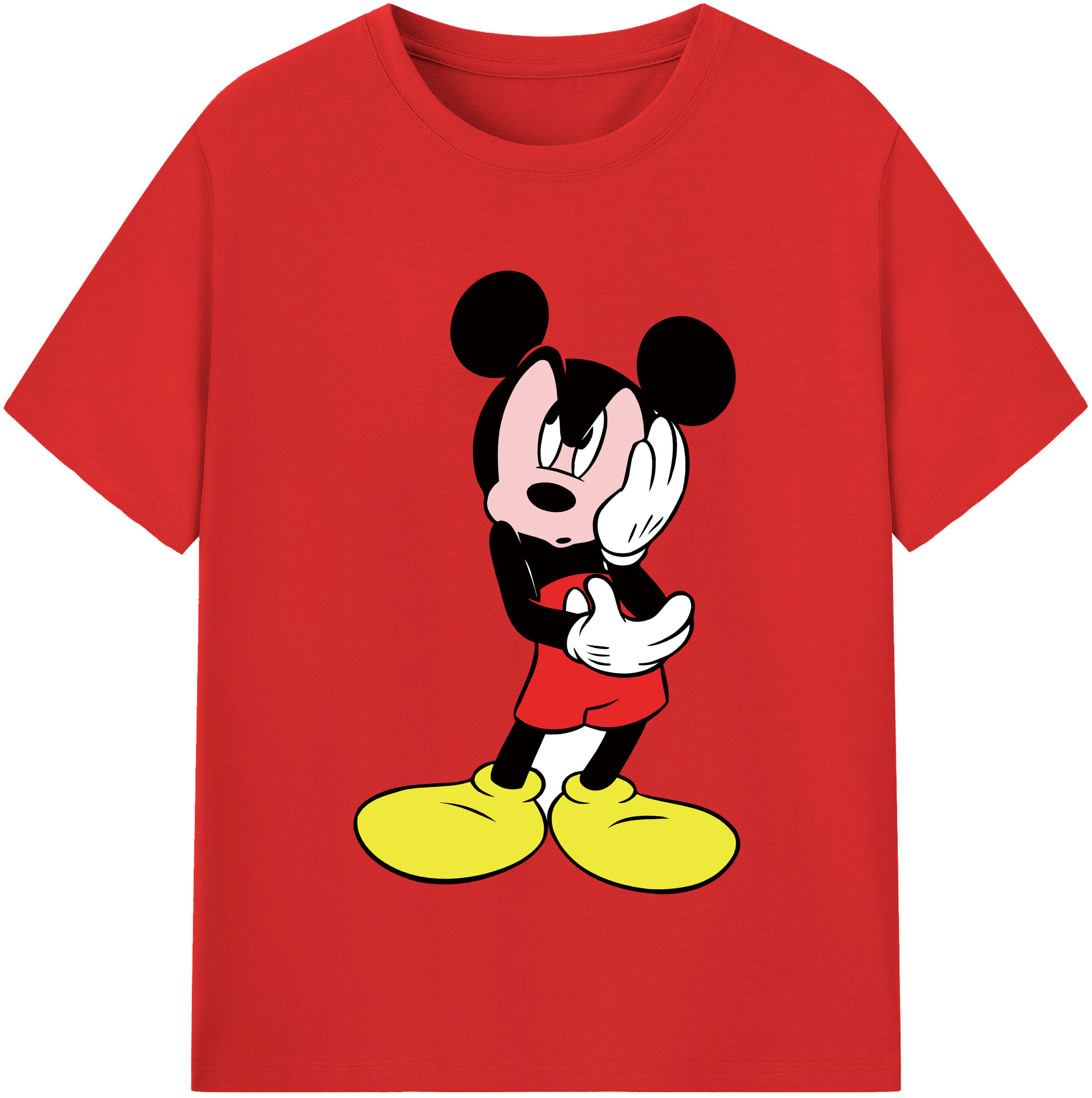 （画像用） ミッキーマウス Mickey Mouse 綿100％半袖Tシャツ（フロントプリント）