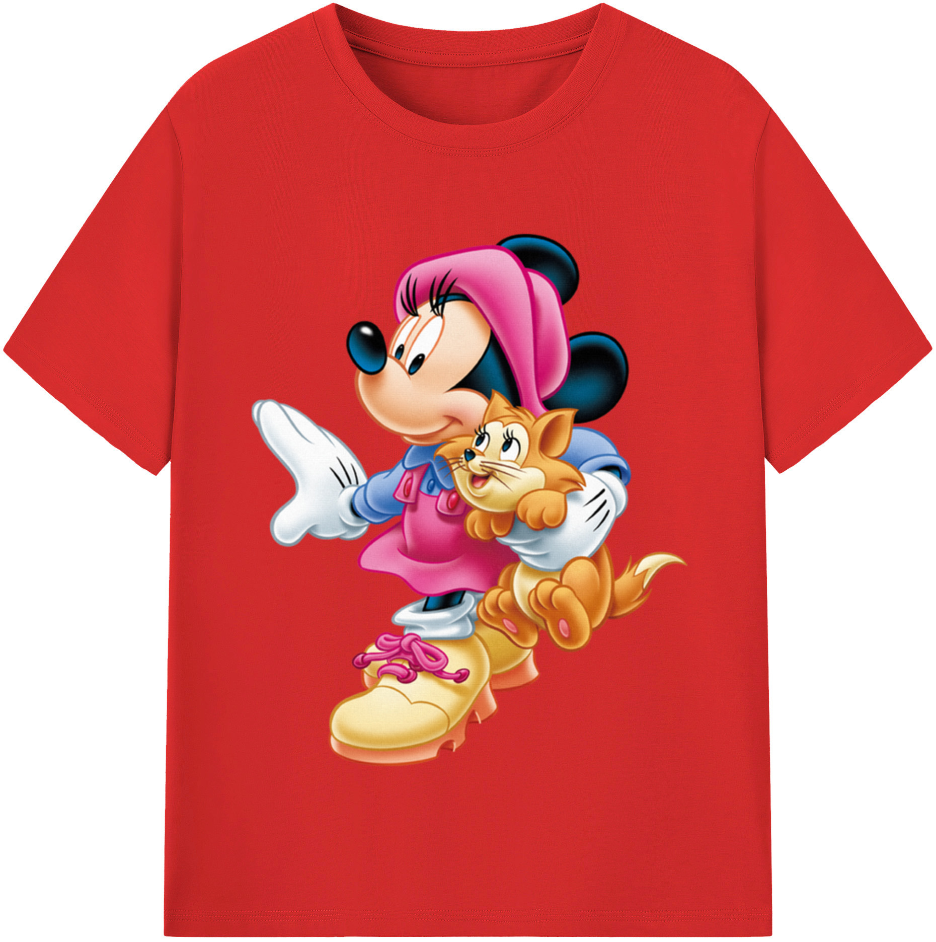 （画像用） ミッキーマウス Mickey Mouse 綿100％半袖Tシャツ（フロントプリント）