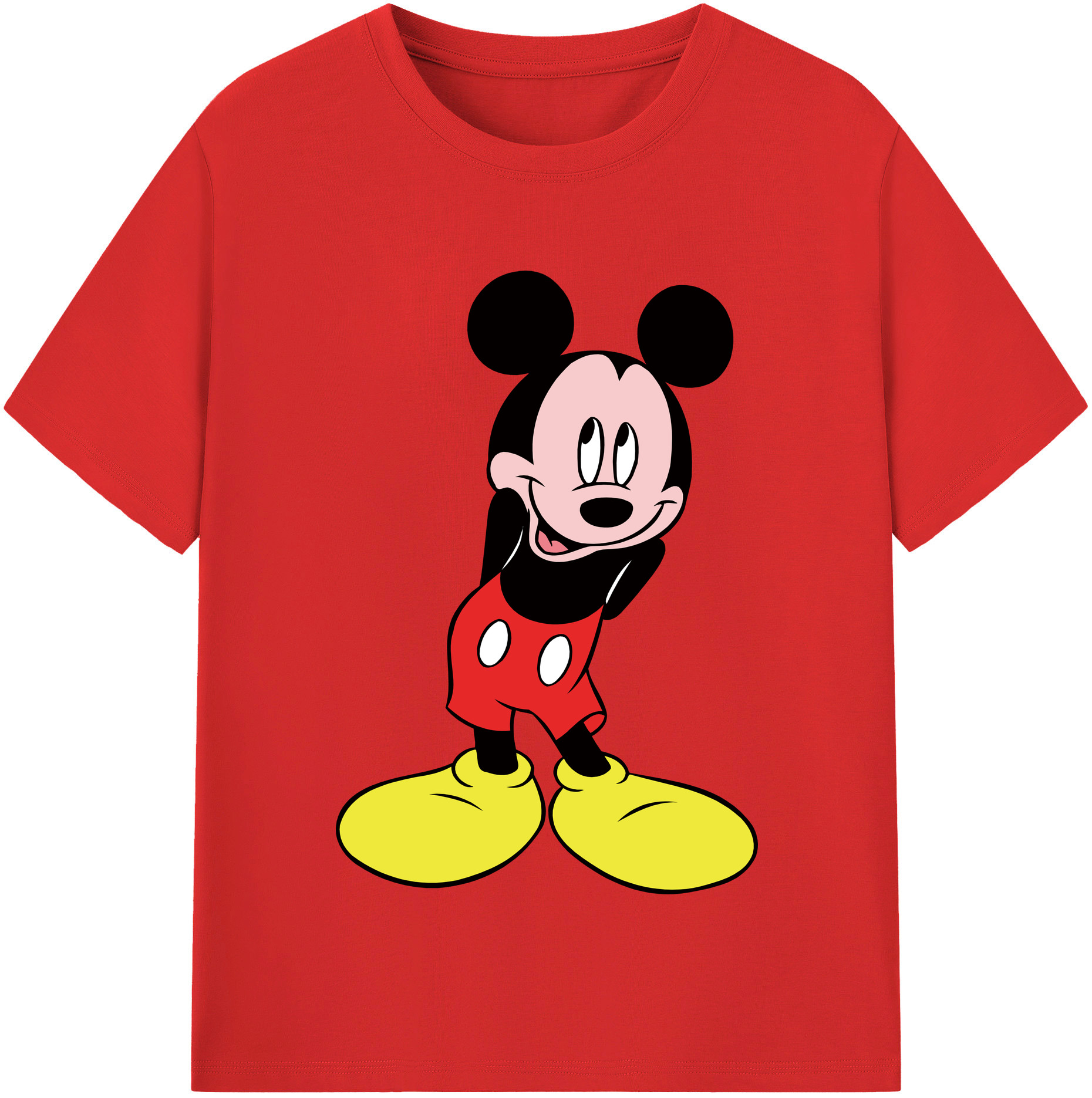 （画像用） ミッキーマウス Mickey Mouse 綿100％半袖Tシャツ（フロントプリント）