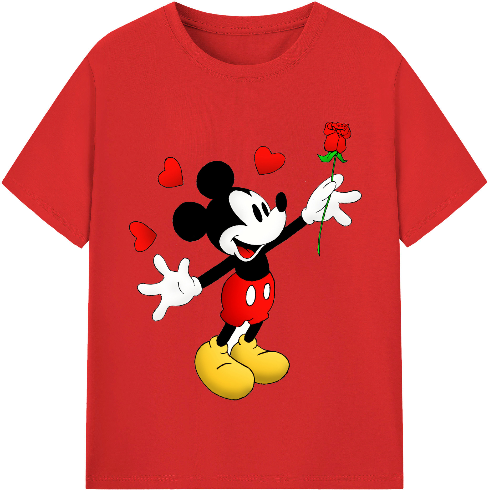 （画像用） ミッキーマウス Mickey Mouse 綿100％半袖Tシャツ（フロントプリント）