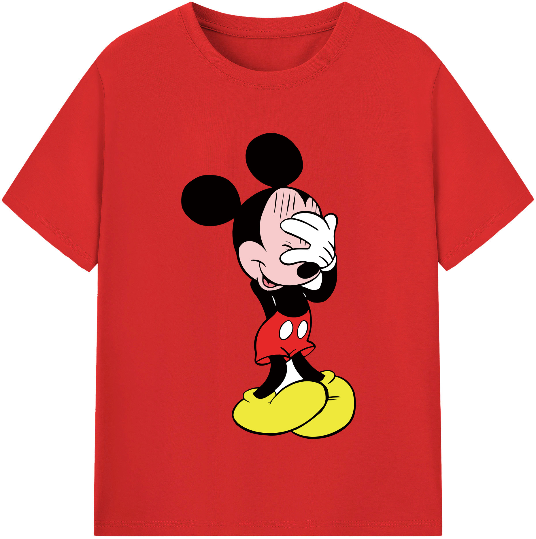 （画像用） ミッキーマウス Mickey Mouse 綿100％半袖Tシャツ（フロントプリント）