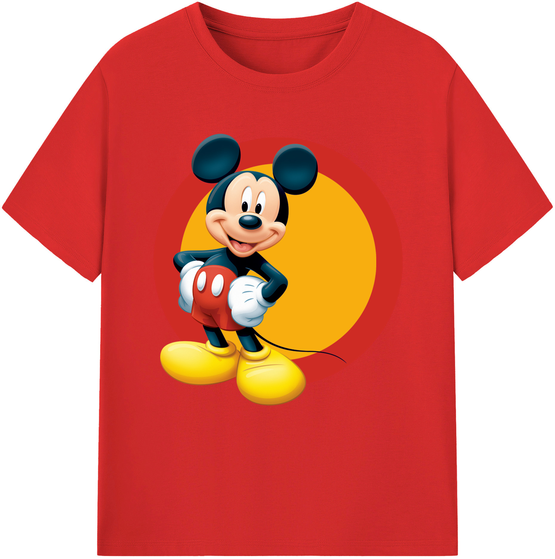 （画像用） ミッキーマウス Mickey Mouse 綿100％半袖Tシャツ（フロントプリント）