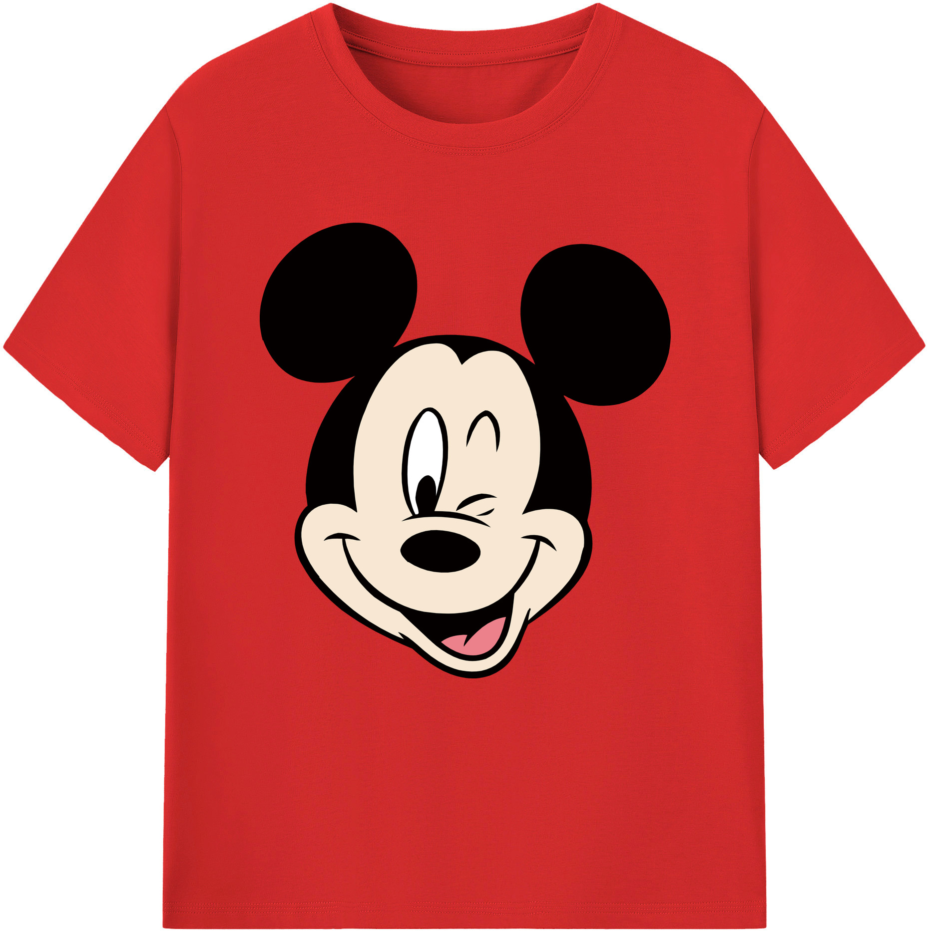 （画像用） ミッキーマウス Mickey Mouse 綿100％半袖Tシャツ（フロントプリント）